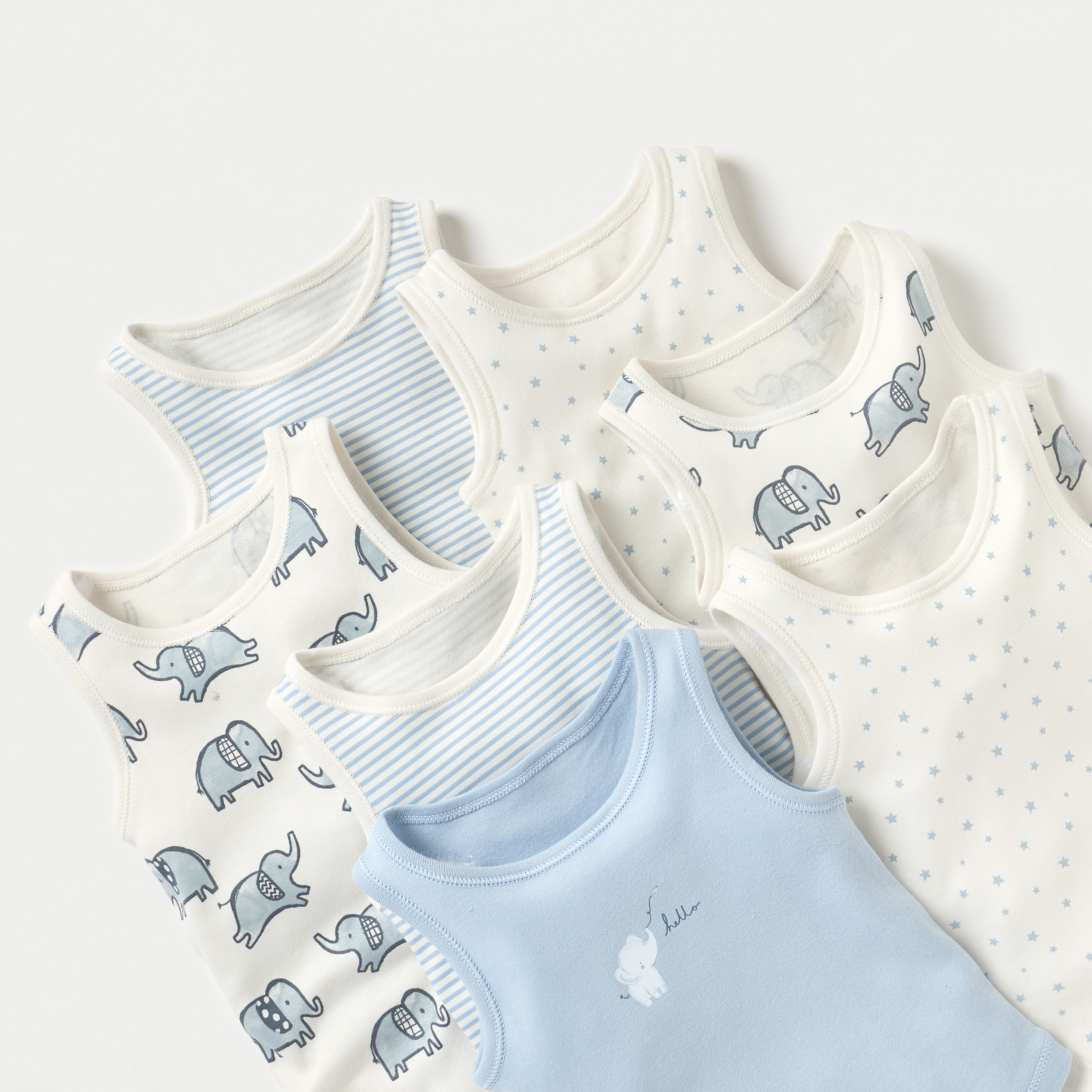 بودي سوت دون أكمام بطبعات وأزرار إغلاق كباسة من جونيورز - طقم من 7 قطع-baby-boys-clothing-multipacks-image-3