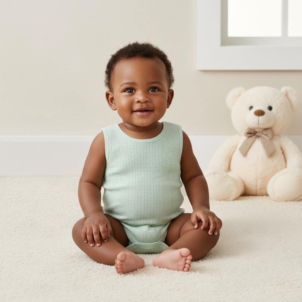 Juniors Round Neck Bodysuit with Snap Button Closure - Cotton - Sleeveless - Set of 5-baby-boys-clothing-bodysuits-image-8