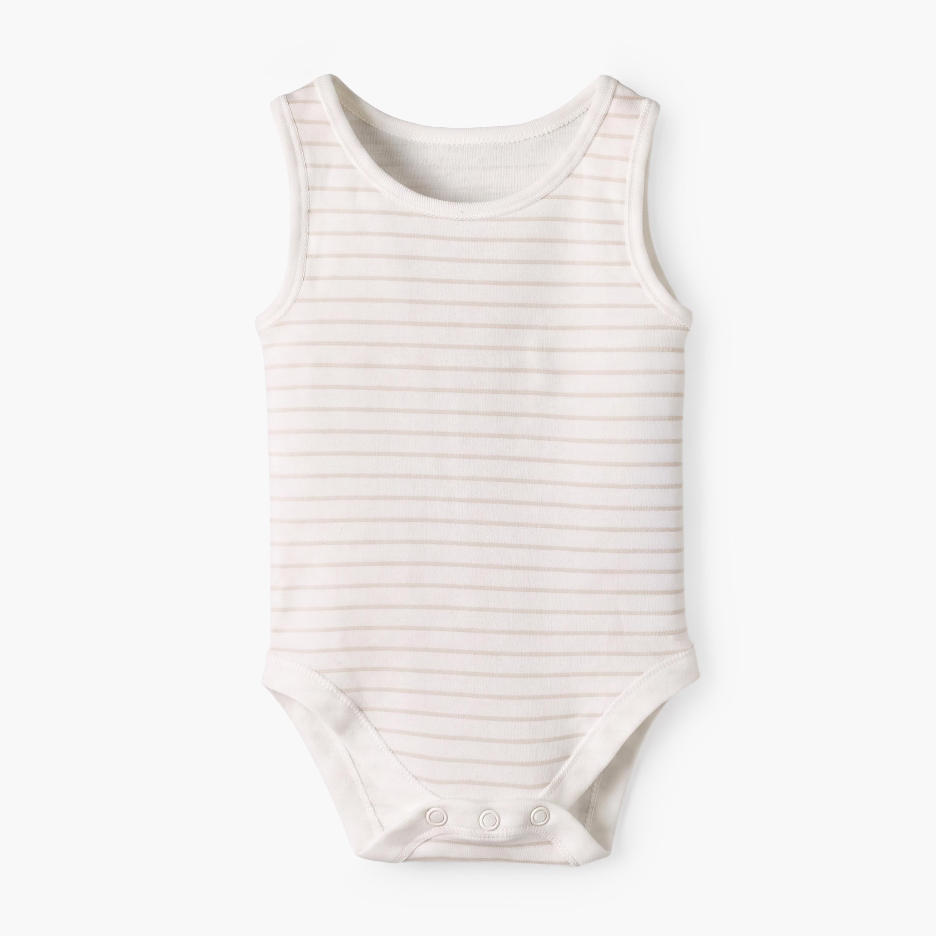 Pack of 5 Juniors Crew Neck Sleeveless Bodysuit with Safari Print-baby-boys-clothing-bodysuits-image-5