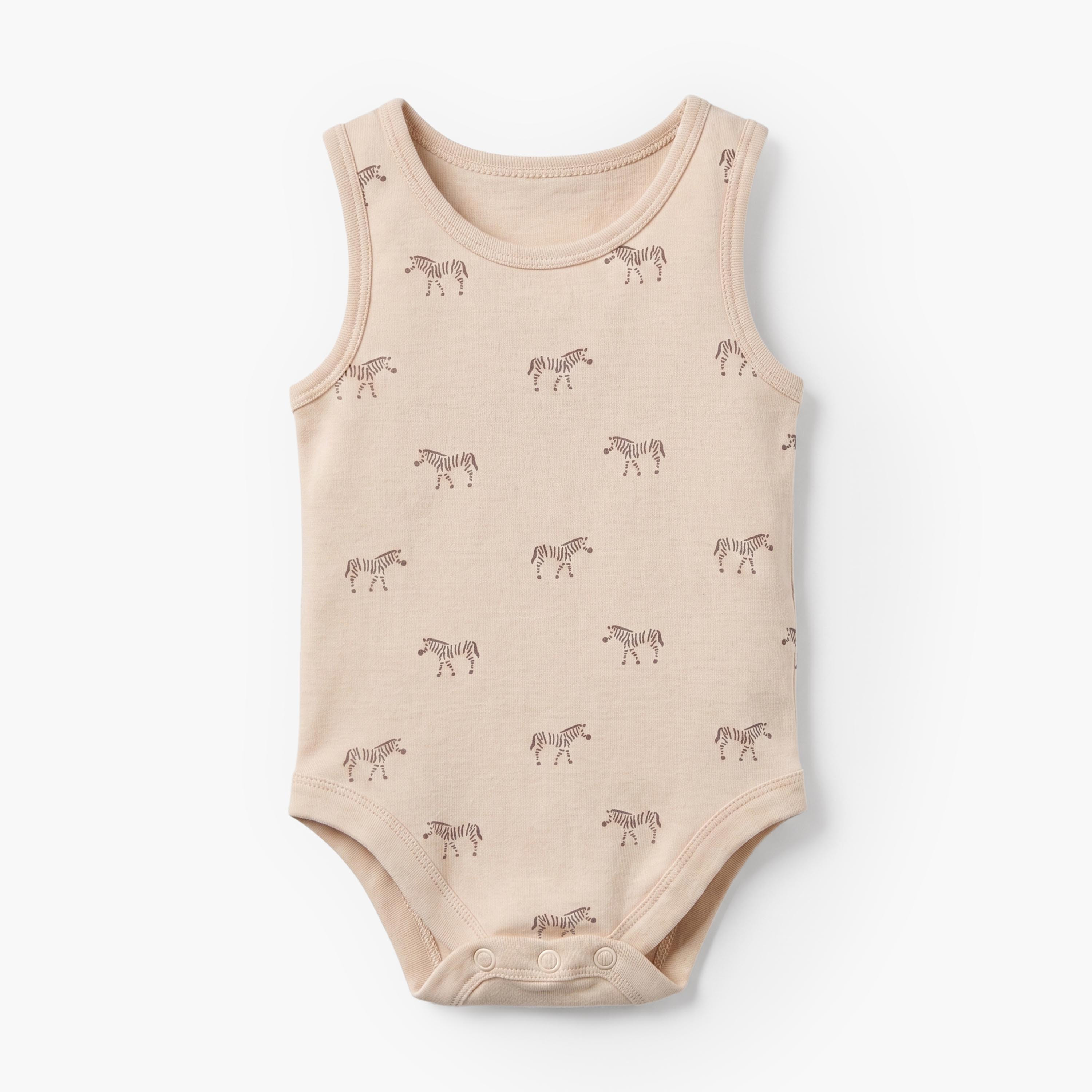 Pack of 5 Juniors Crew Neck Sleeveless Bodysuit with Safari Print-baby-boys-clothing-bodysuits-image-7