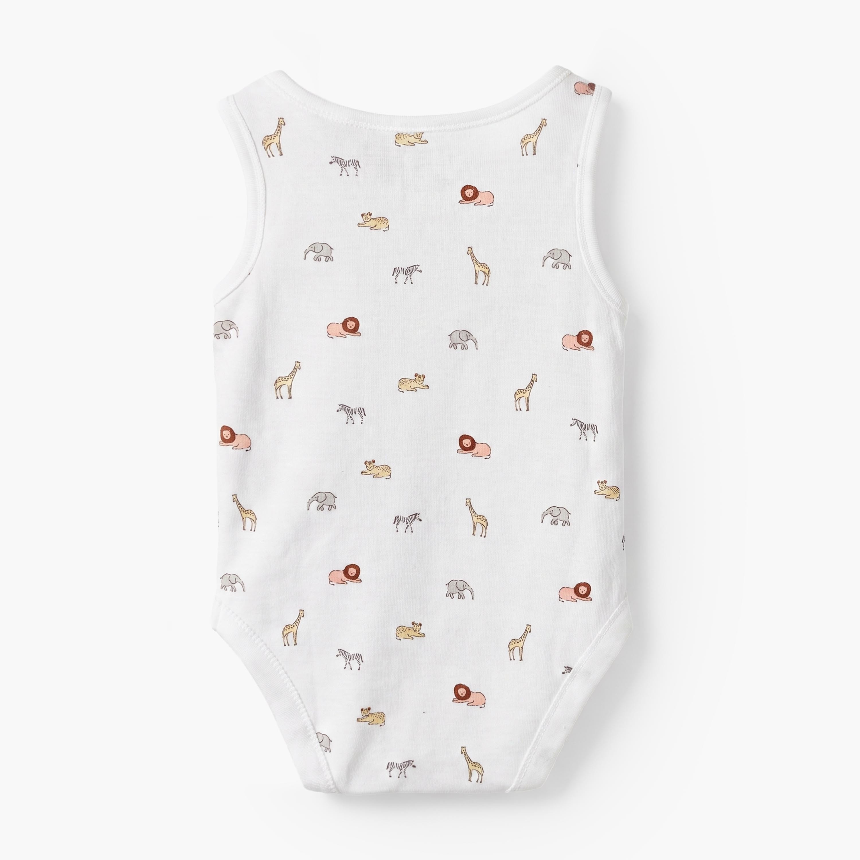 Pack of 5 Juniors Crew Neck Sleeveless Bodysuit with Safari Print-baby-boys-clothing-bodysuits-image-9