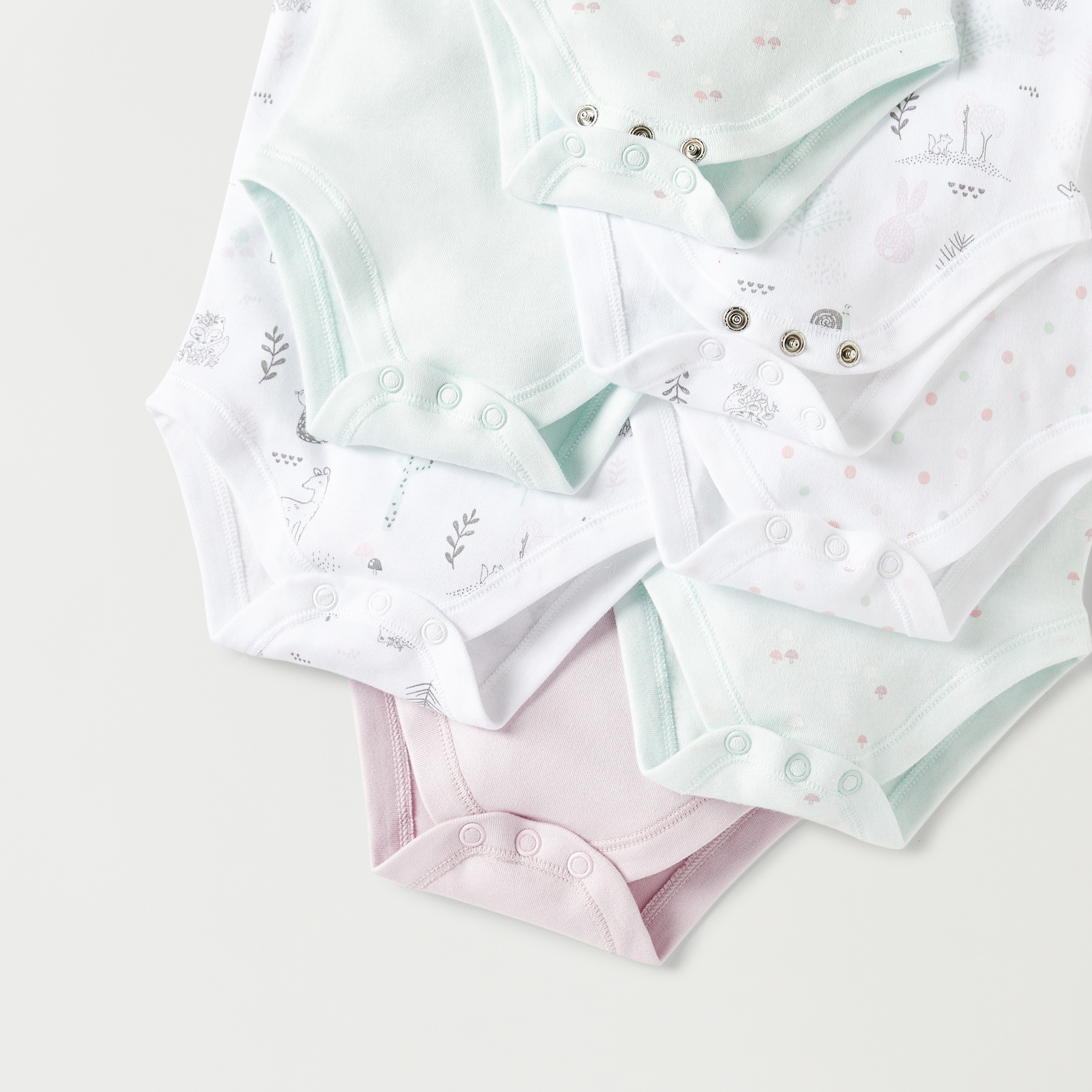 بودي سوت دون أكمام بطبعات من جونيورز - طقم من 7 قطع-baby-girls-clothing-bodysuits-image-4