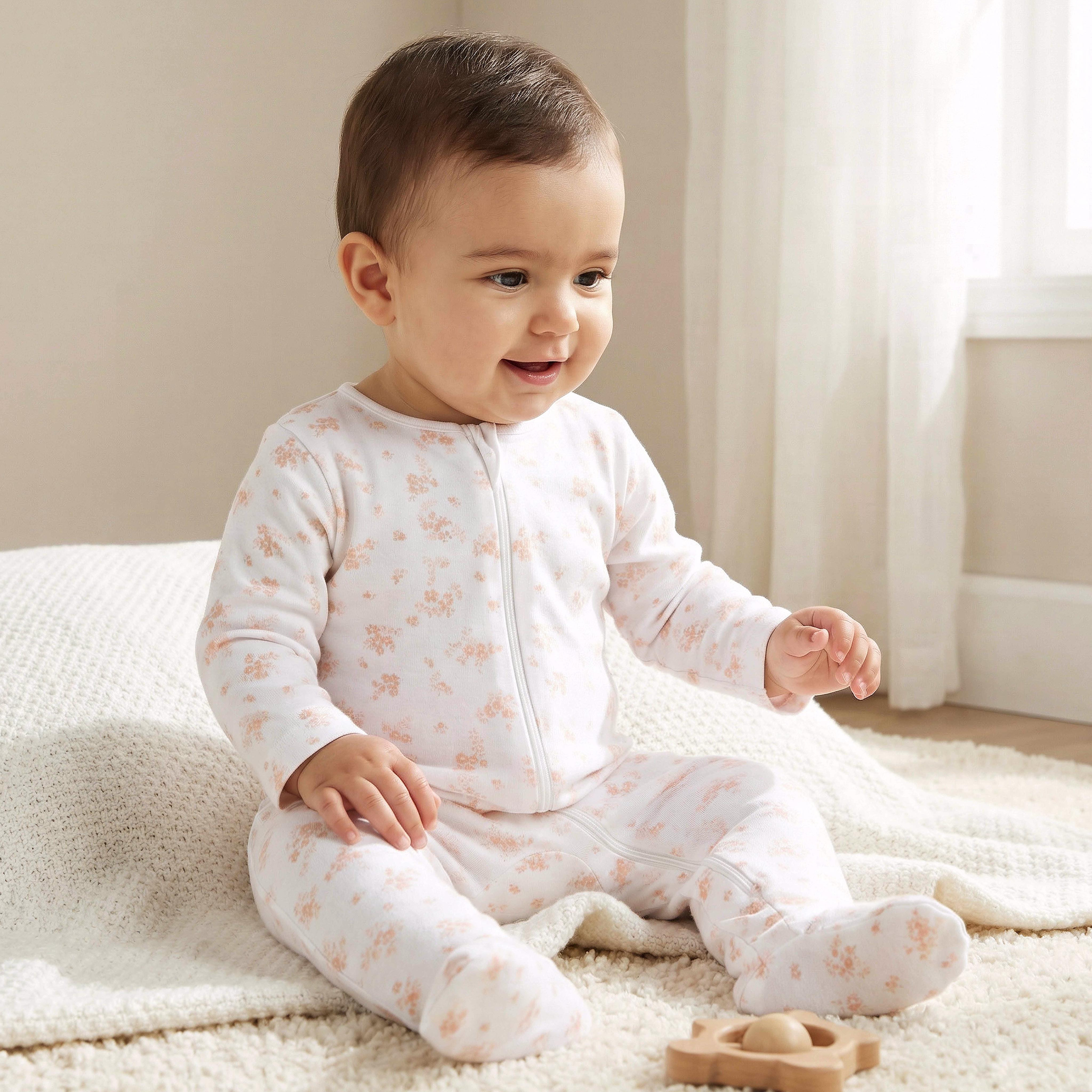 Pack of 5 Juniors Cotton Crew Neck Long Sleeves Sleepsuit with Assorted Print-baby-girls-clothing-nightwear-sleepsuits-image-2