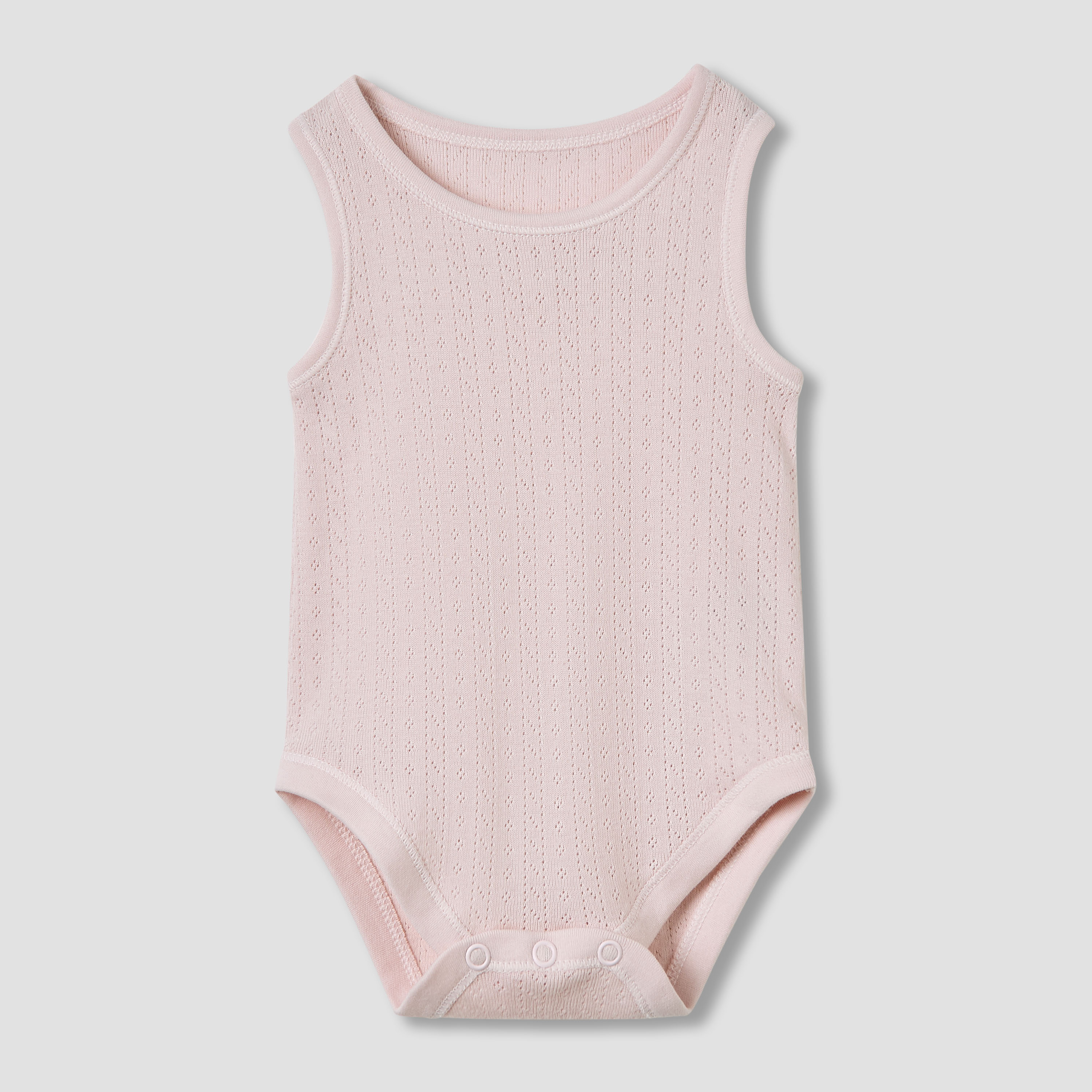 Juniors Round Neck Bodysuit with Texture - Cotton - Sleeveless - Set of 5-baby-girls-clothing-bodysuits-image-4