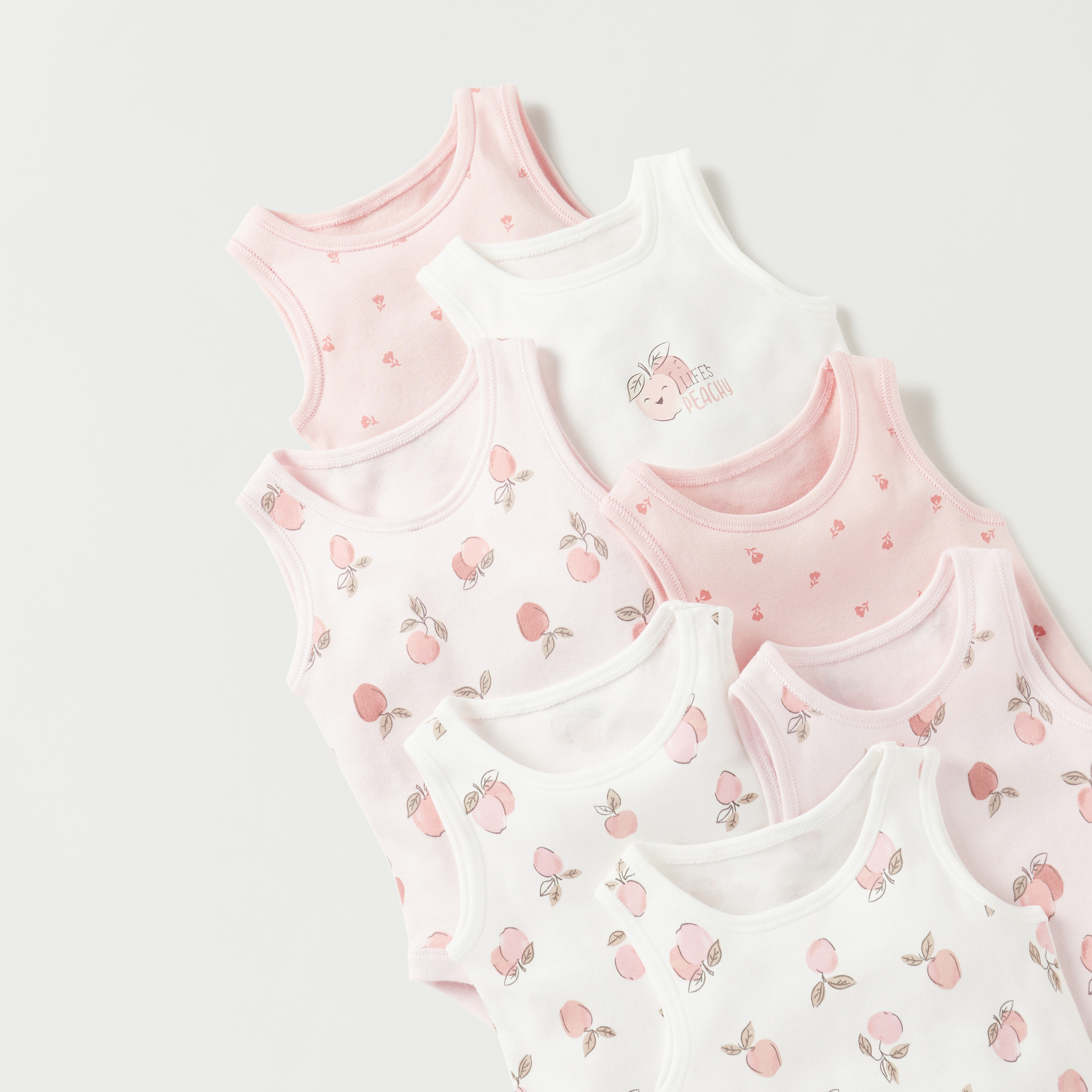 بودي سوت دون أكمام بطبعات من جونيورز - طقم من 7 قطع-baby-girls-clothing-bodysuits-image-3