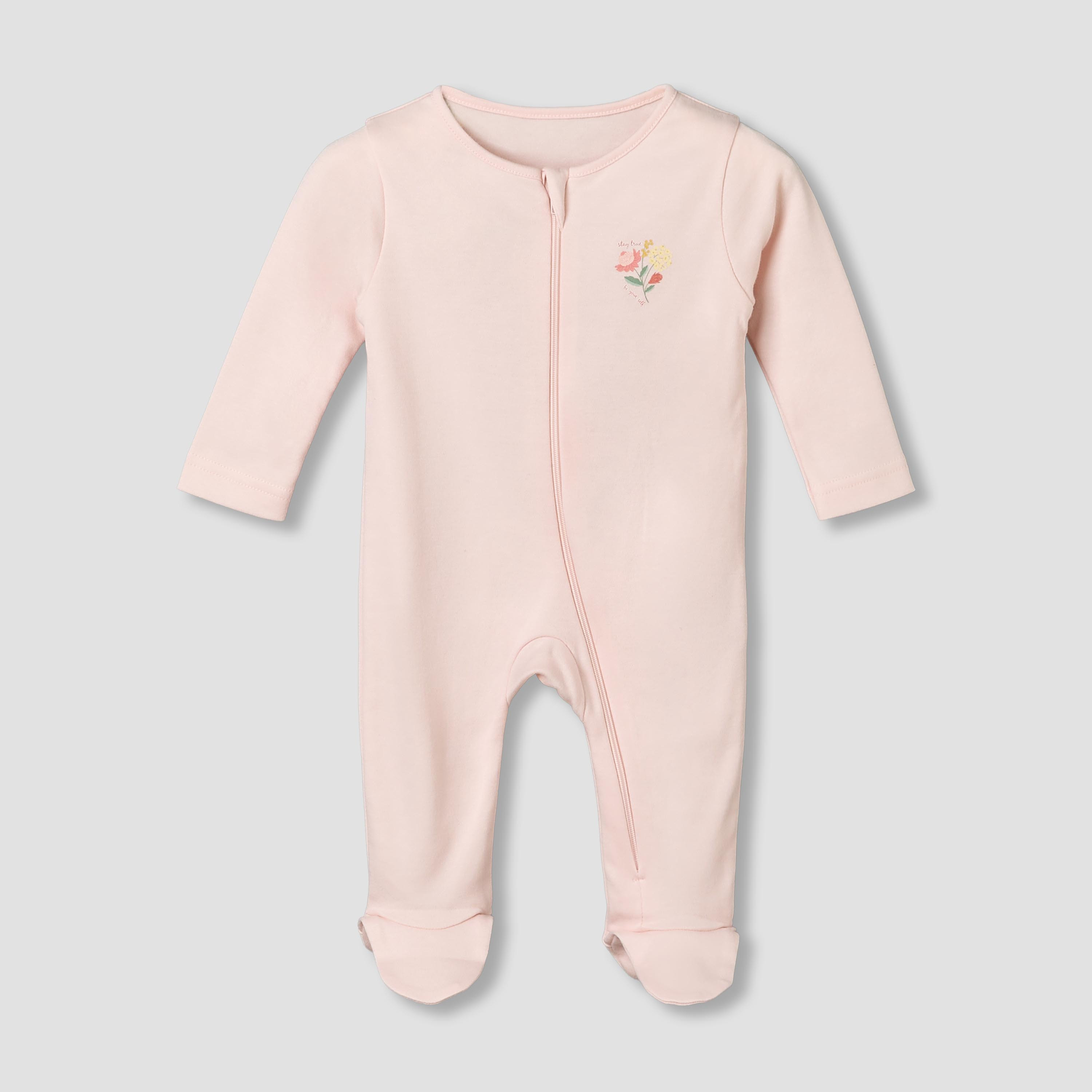 بدلات نوم قطن بأكمام طويلة ورقبة ضيقة وطبعات زهرية من جونيورز - عبوة من 5 قطع-baby-girls-clothing-nightwear-sleepsuits-image-8