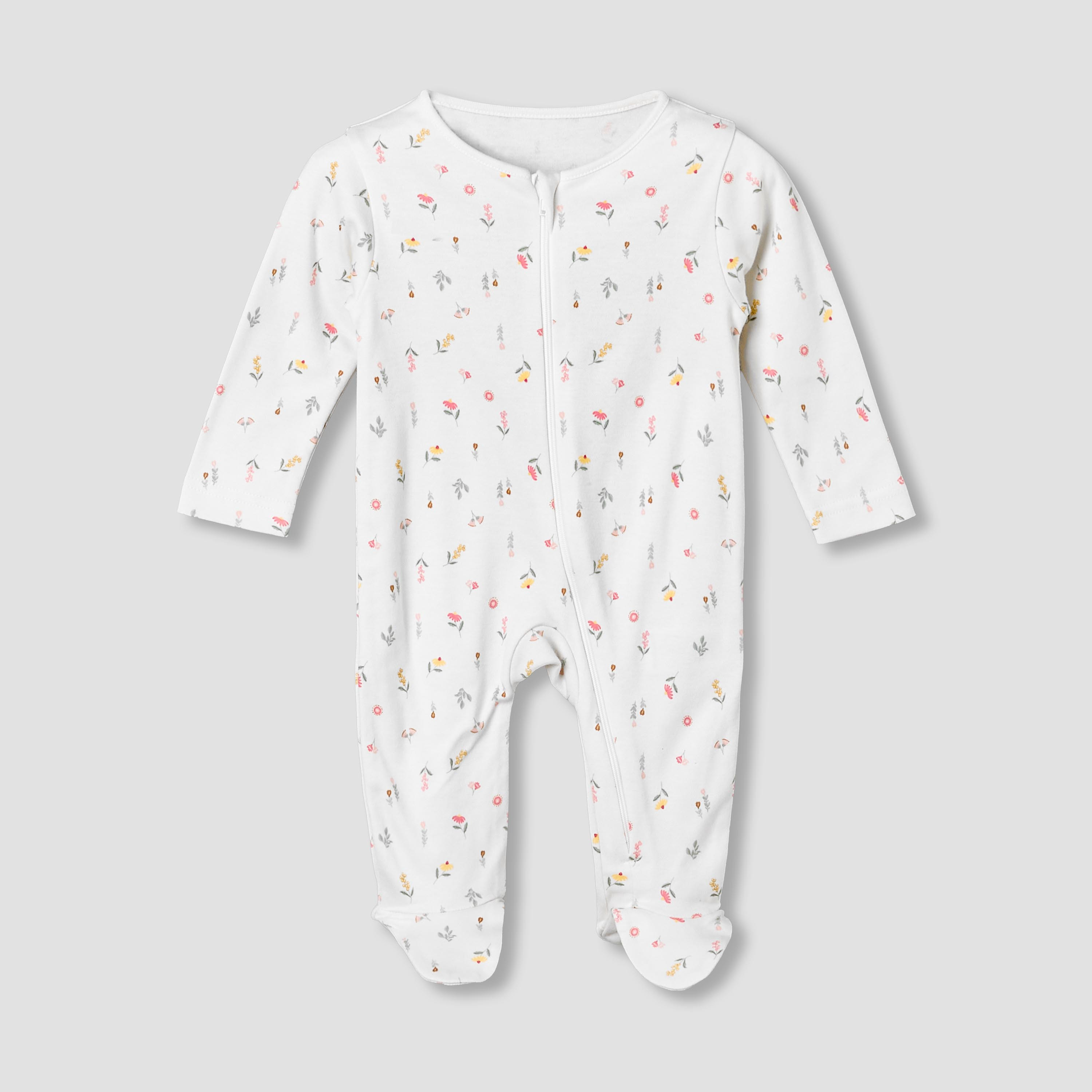 بدلات نوم قطن بأكمام طويلة ورقبة ضيقة وطبعات زهرية من جونيورز - عبوة من 5 قطع-baby-girls-clothing-nightwear-sleepsuits-image-7