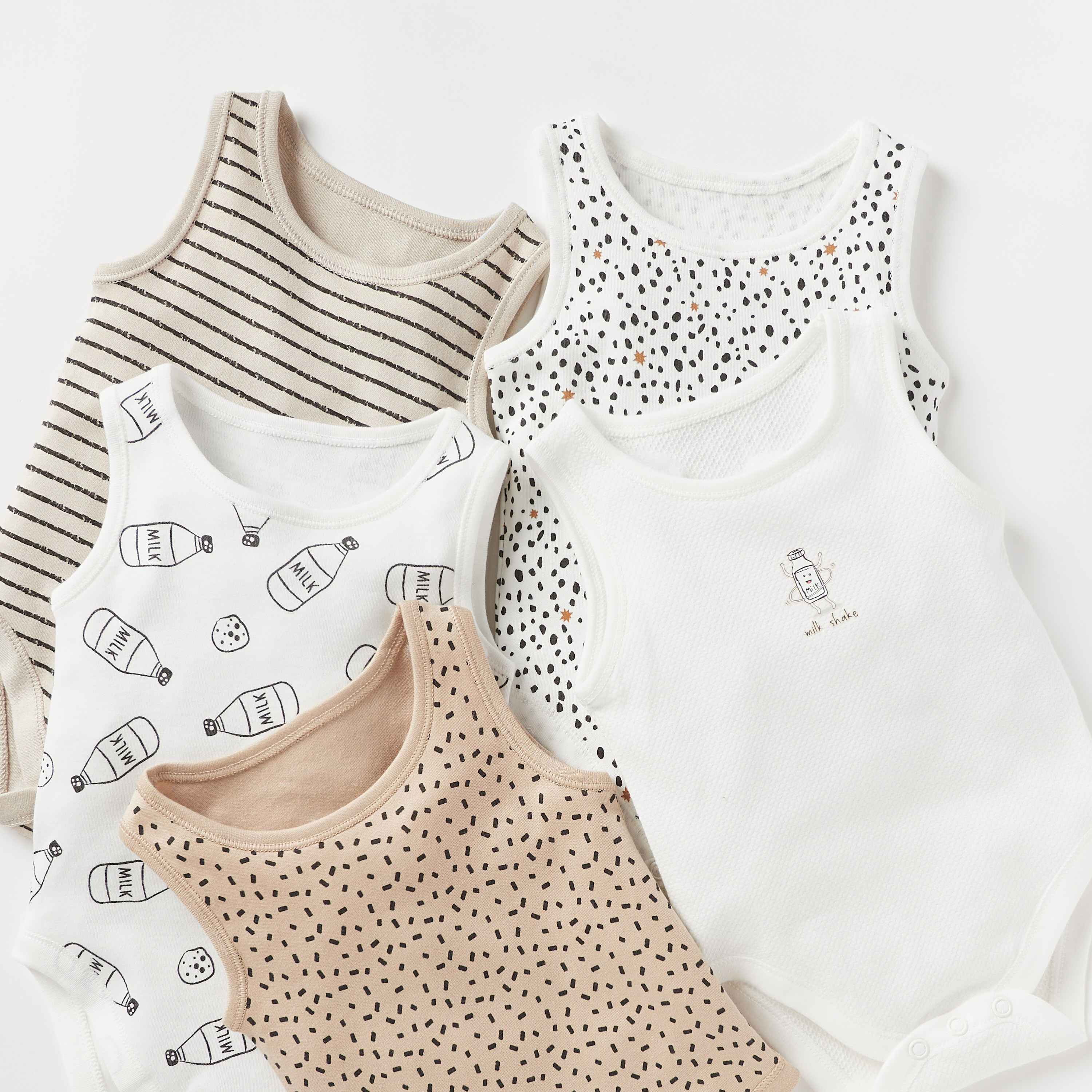 Juniors Printed Sleeveless Bodysuit - Set of 5-baby-girls-clothing-bodysuits-image-3