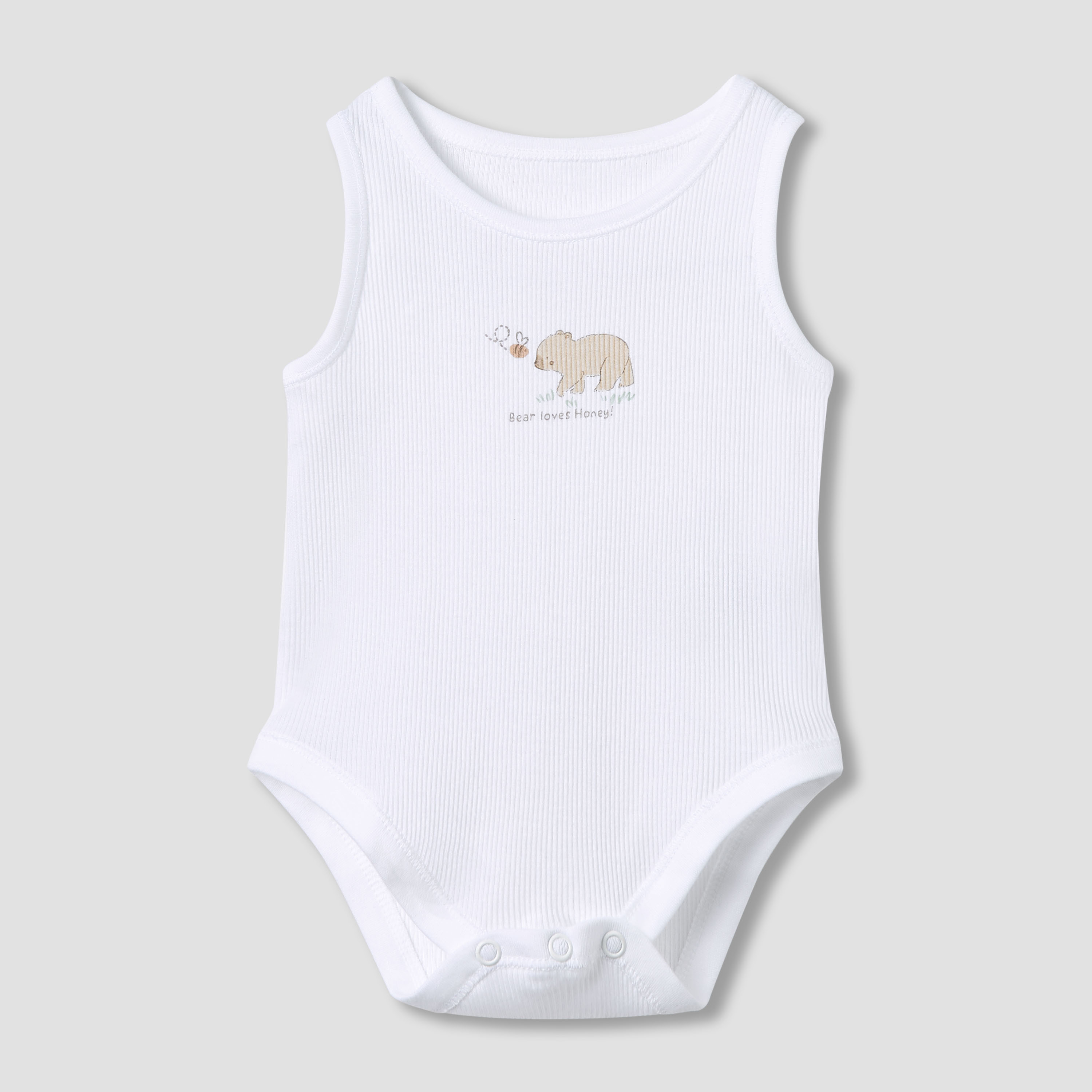 Juniors Round Neck Bodysuit with Snap Button Closure - Cotton - Sleeveless - Set of 5-promo_babyshop_Buy2for115_KSA130126-image-2