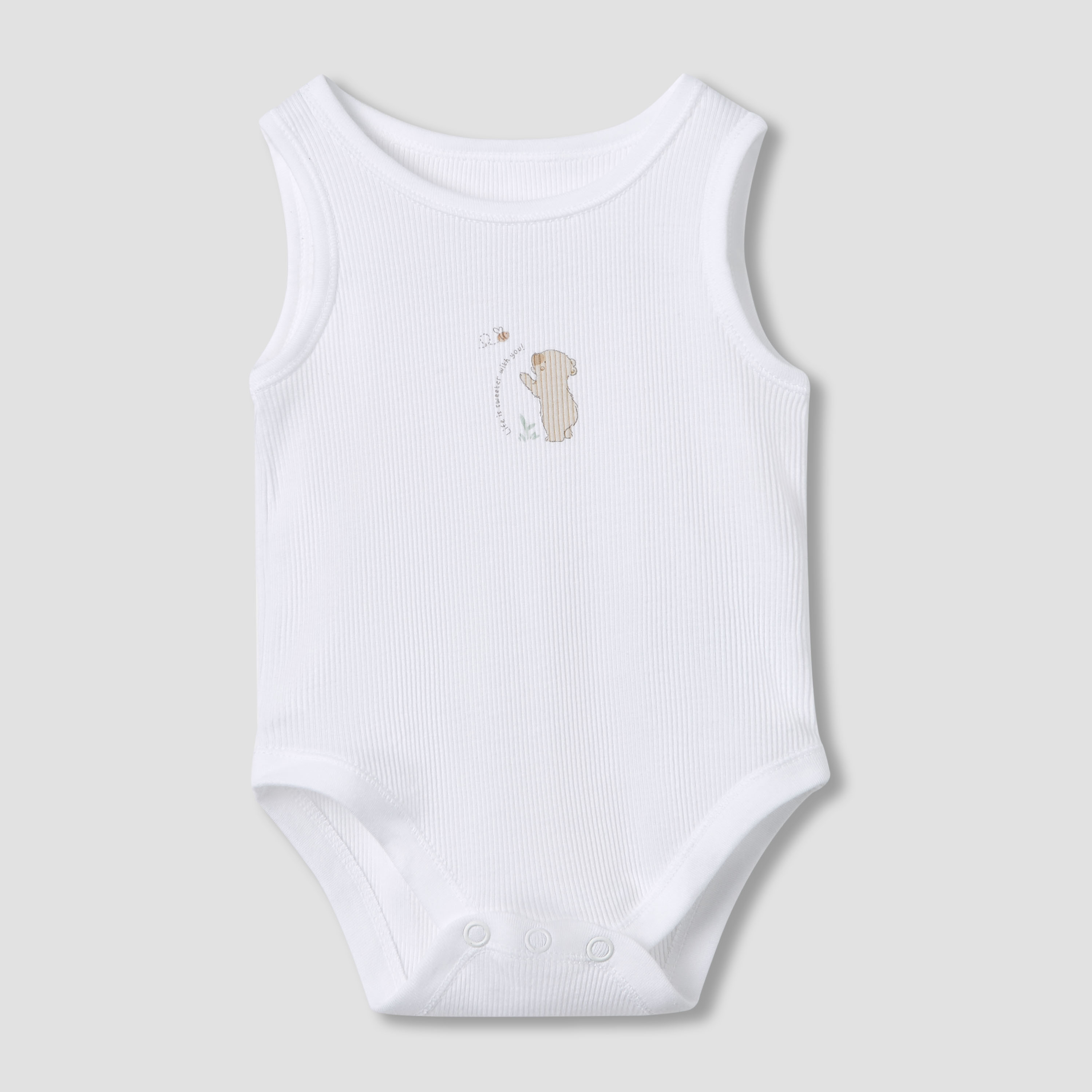Juniors Round Neck Bodysuit with Snap Button Closure - Cotton - Sleeveless - Set of 5-promo_babyshop_Buy2for115_KSA130126-image-5