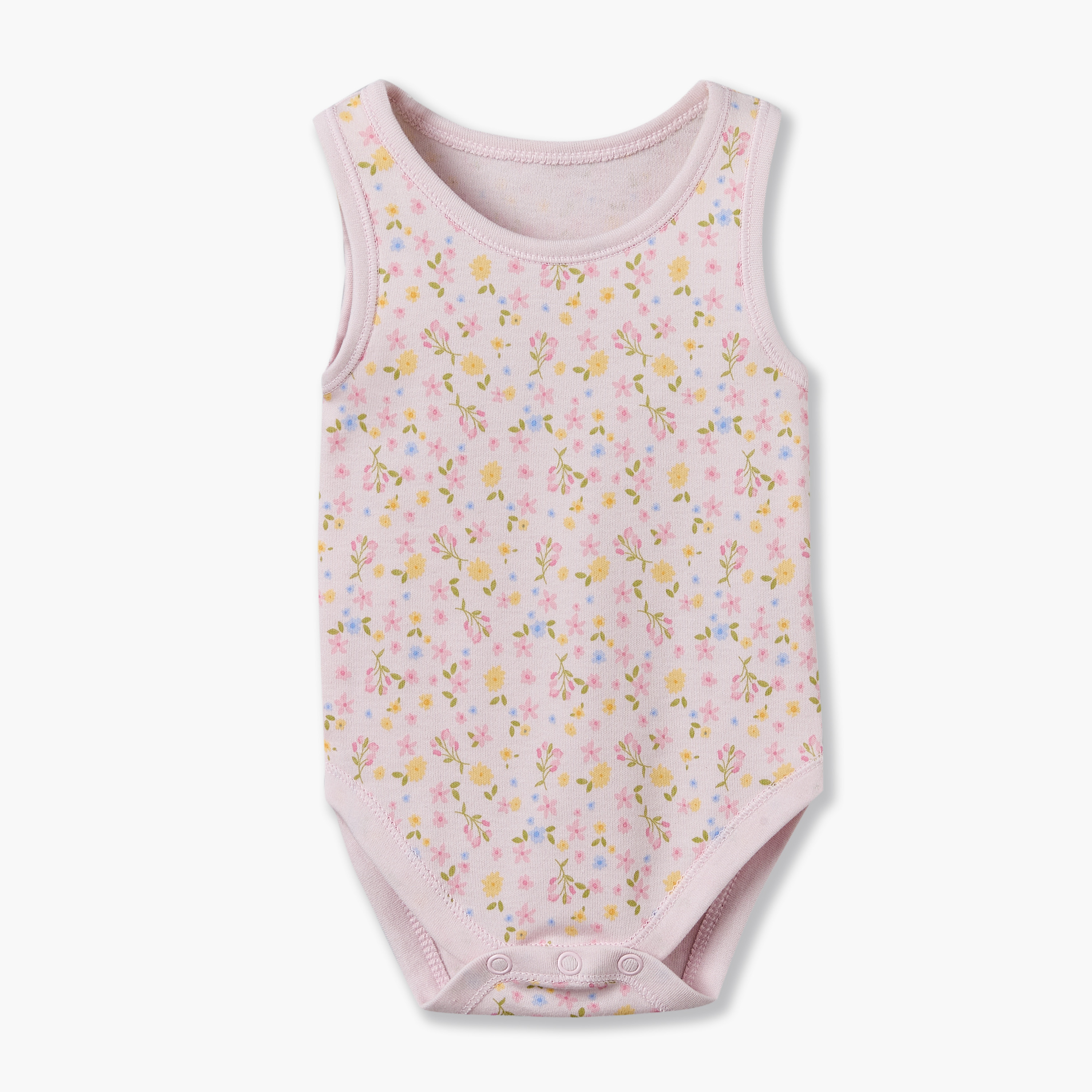 Pack of 7 Juniors Cotton Crew Neck Sleeveless Bodysuit with Snap Button Closure-baby-girls-clothing-bodysuits-image-4