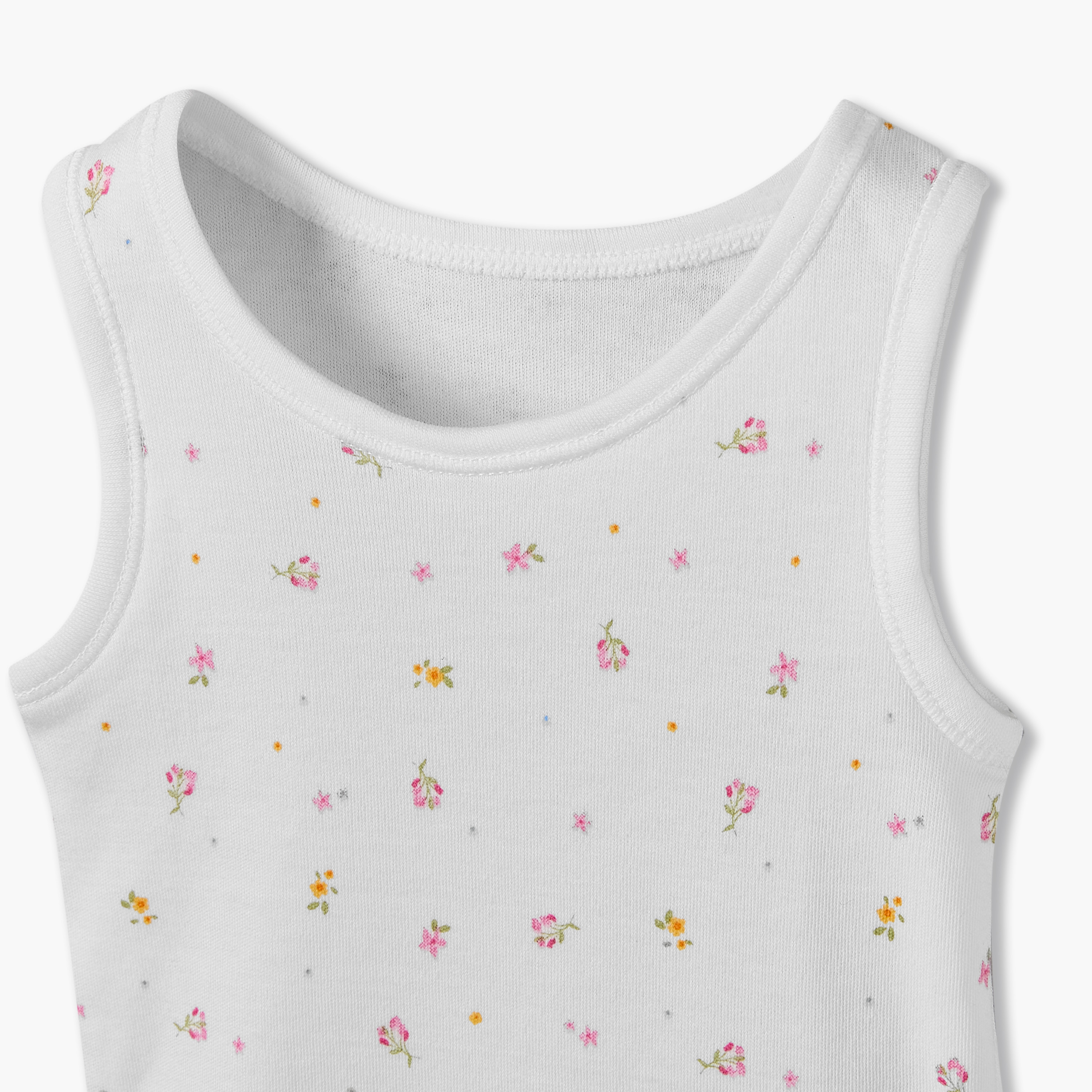 Pack of 7 Juniors Cotton Crew Neck Sleeveless Bodysuit with Snap Button Closure-baby-girls-clothing-bodysuits-image-9