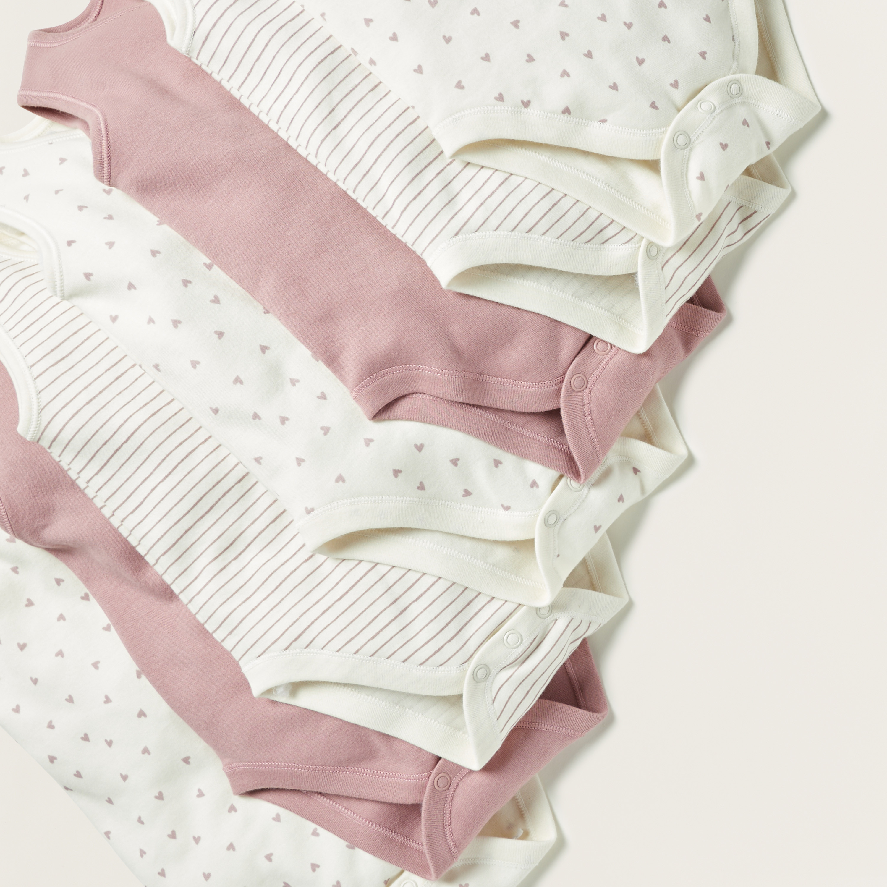 Juniors Printed Bodysuit with Snap Button Closure - Set of 7-baby-girls-clothing-bodysuits-image-3