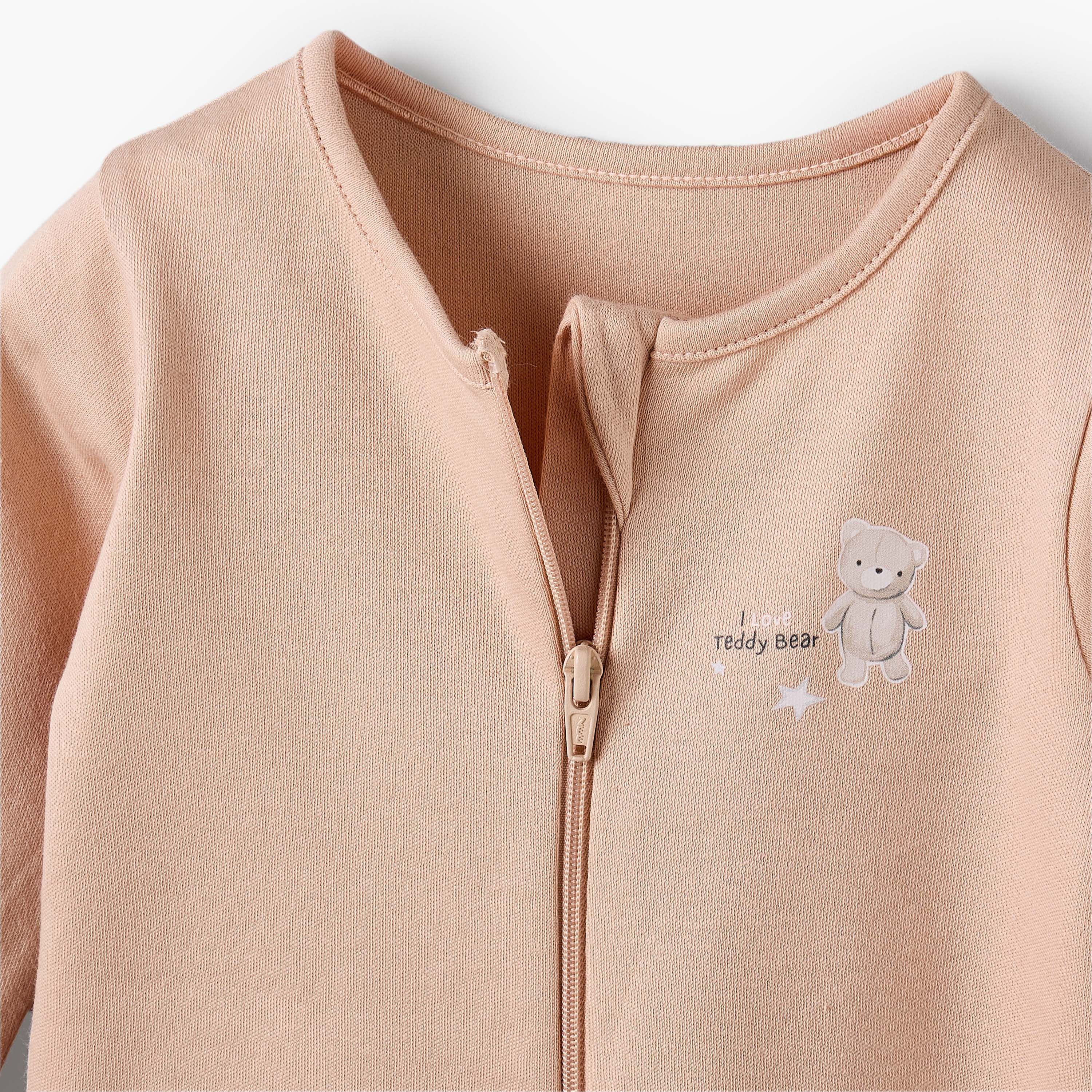 طقم بدلة نوم قطنية بأكمام طويلة بطبعات متنوعة من جونيورز – 5 قطع-baby-boys-clothing-nightwear-sleepsuits-image-2