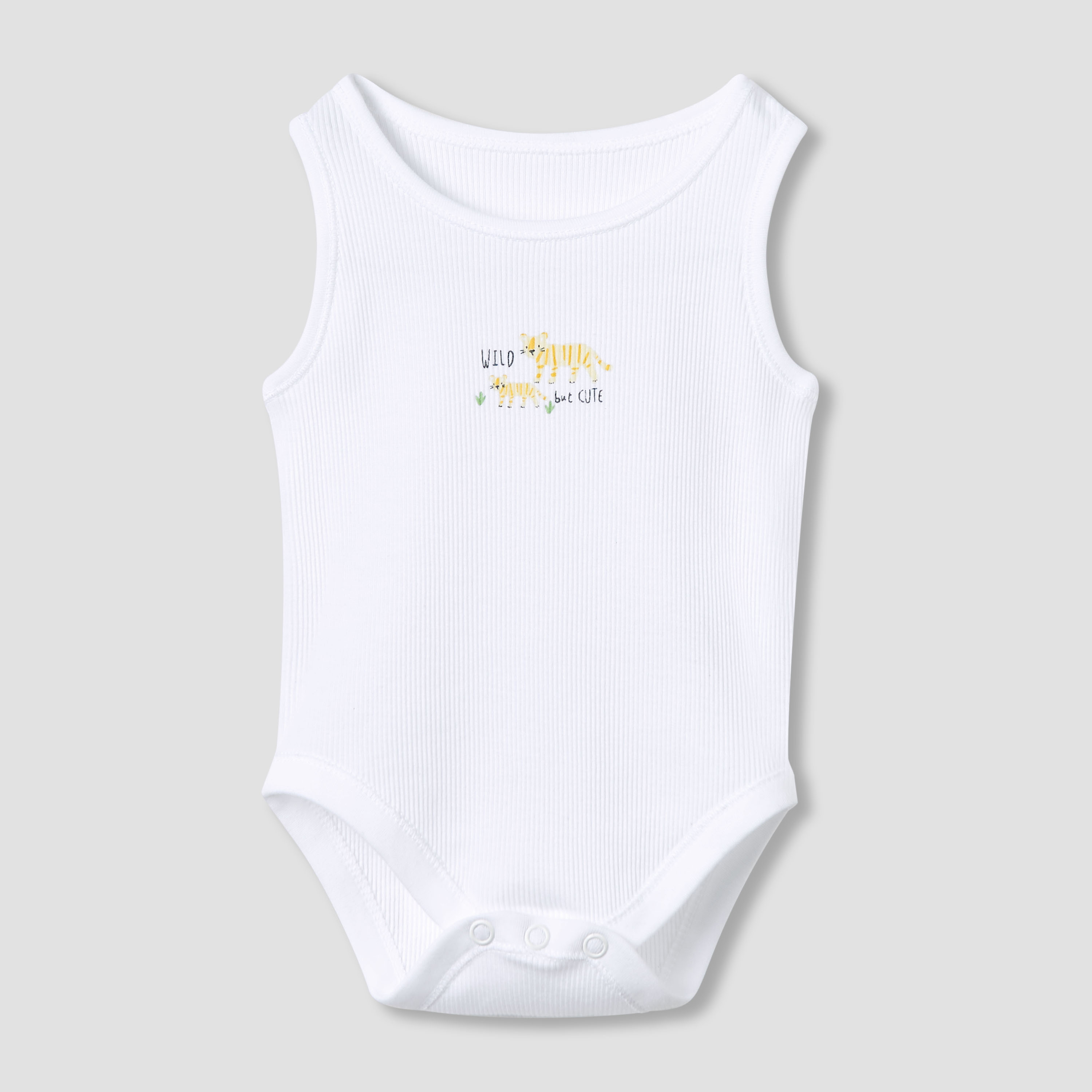 Juniors Round Neck Bodysuit with Snap Button Closure - Cotton - Sleeveless - Set of 5-baby-boys-clothing-bodysuits-image-2