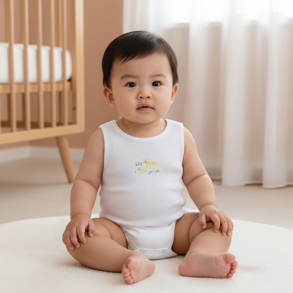 Juniors Round Neck Bodysuit with Snap Button Closure - Cotton - Sleeveless - Set of 5-baby-boys-clothing-bodysuits-image-8