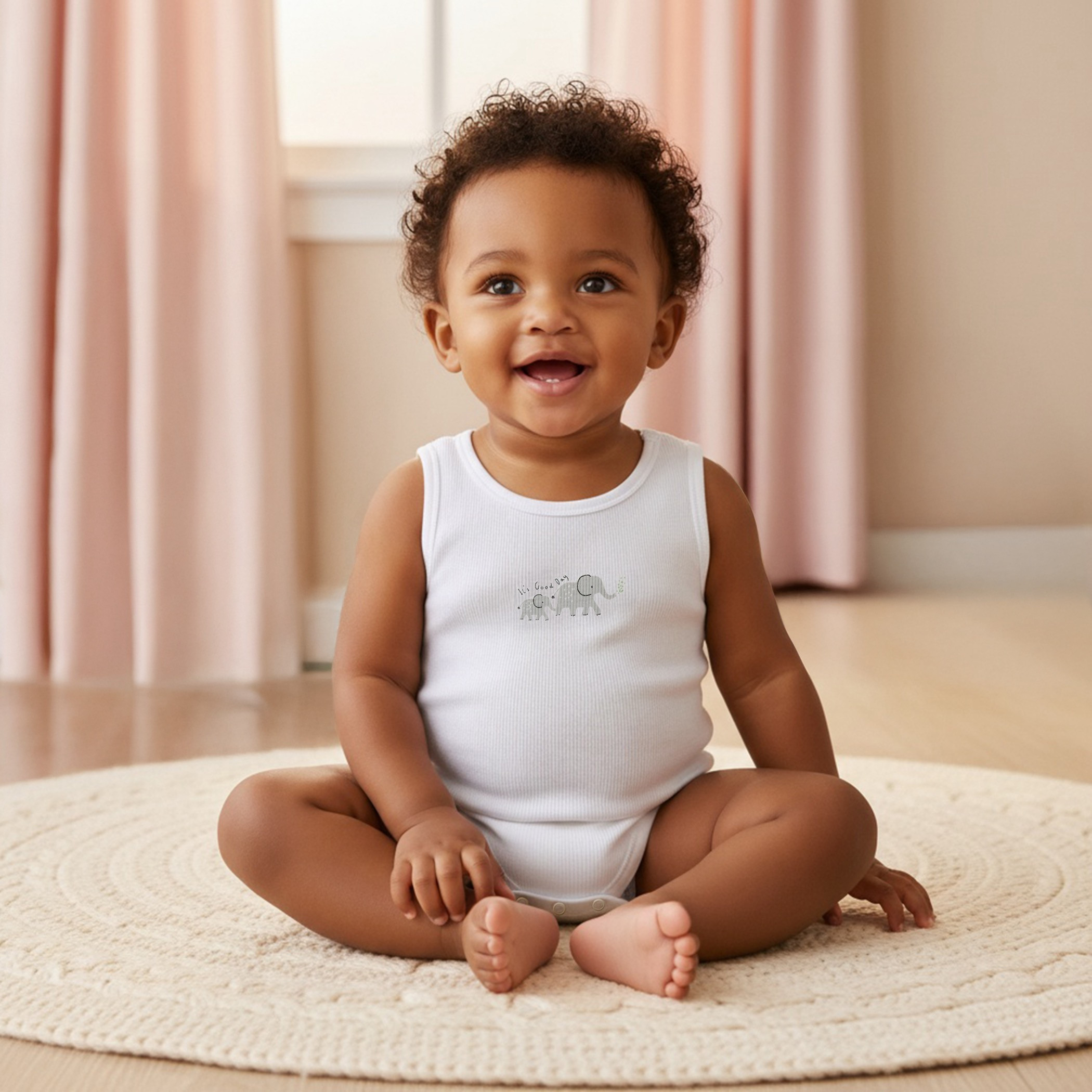 Juniors Round Neck Bodysuit with Snap Button Closure - Cotton - Sleeveless - Set of 5-baby-boys-clothing-bodysuits-image-9