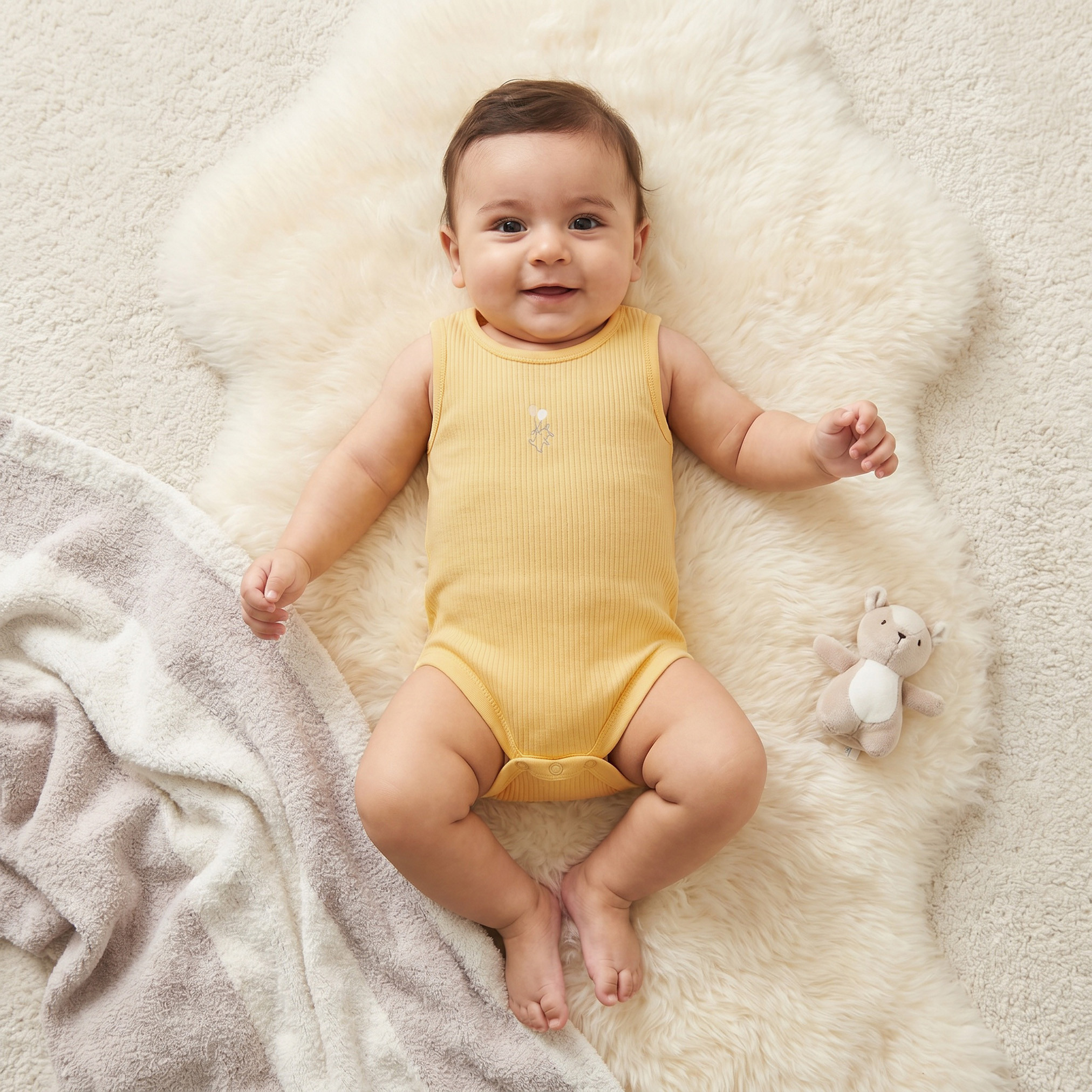 Pack of 7 Juniors Round Neck Sleeveless Bodysuit with Snap Button Closure-baby-boys-clothing-bodysuits-image-2