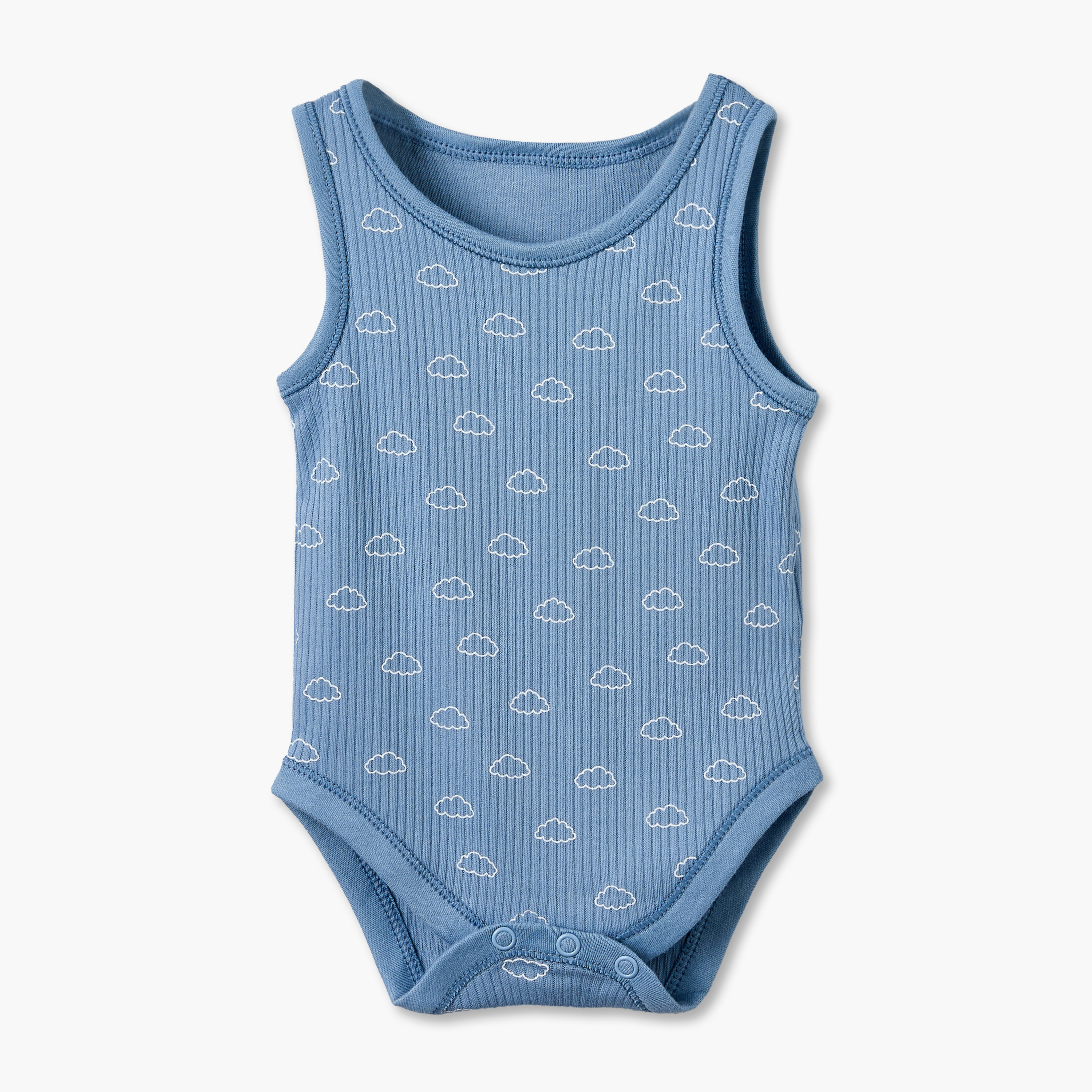 Pack of 7 Juniors Round Neck Sleeveless Bodysuit with Snap Button Closure-baby-boys-clothing-bodysuits-image-6