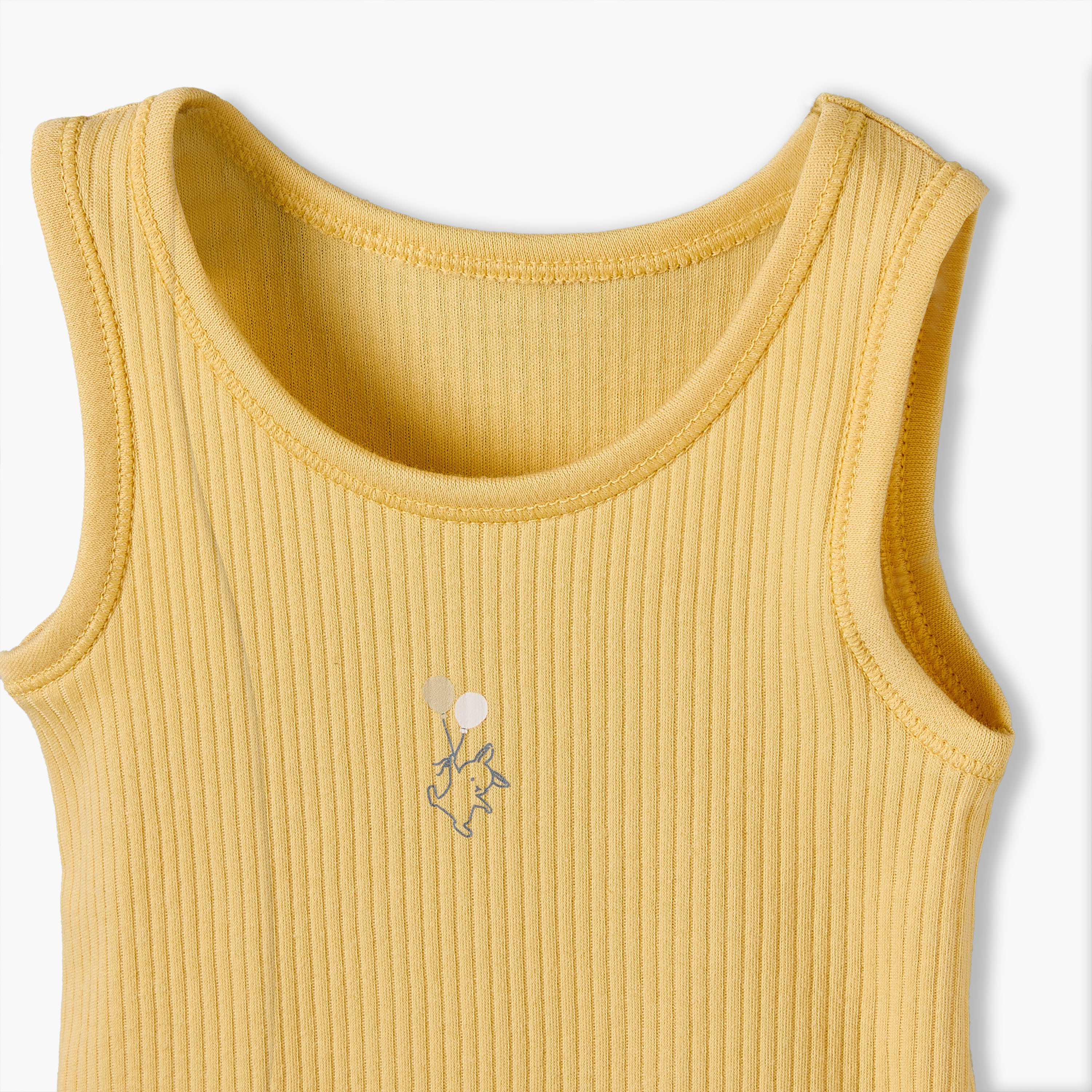 Pack of 7 Juniors Round Neck Sleeveless Bodysuit with Snap Button Closure-baby-boys-clothing-bodysuits-image-7