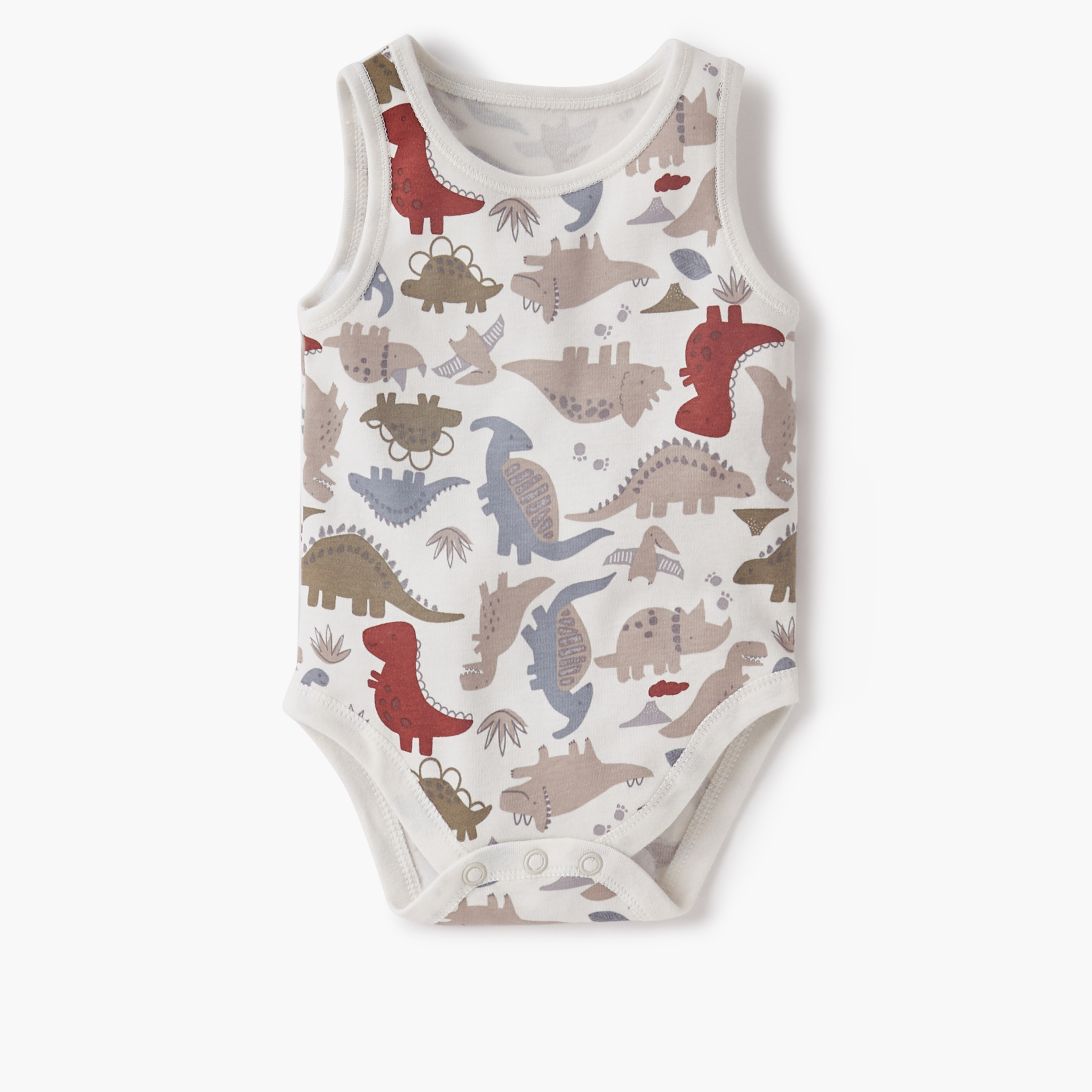 بودي سوت بدون أكمام وأزرار إغلاق كباسة وطبعات ديناصورات من جيجلز - طقم من 5 قطع-baby-boys-clothing-multipacks-image-2