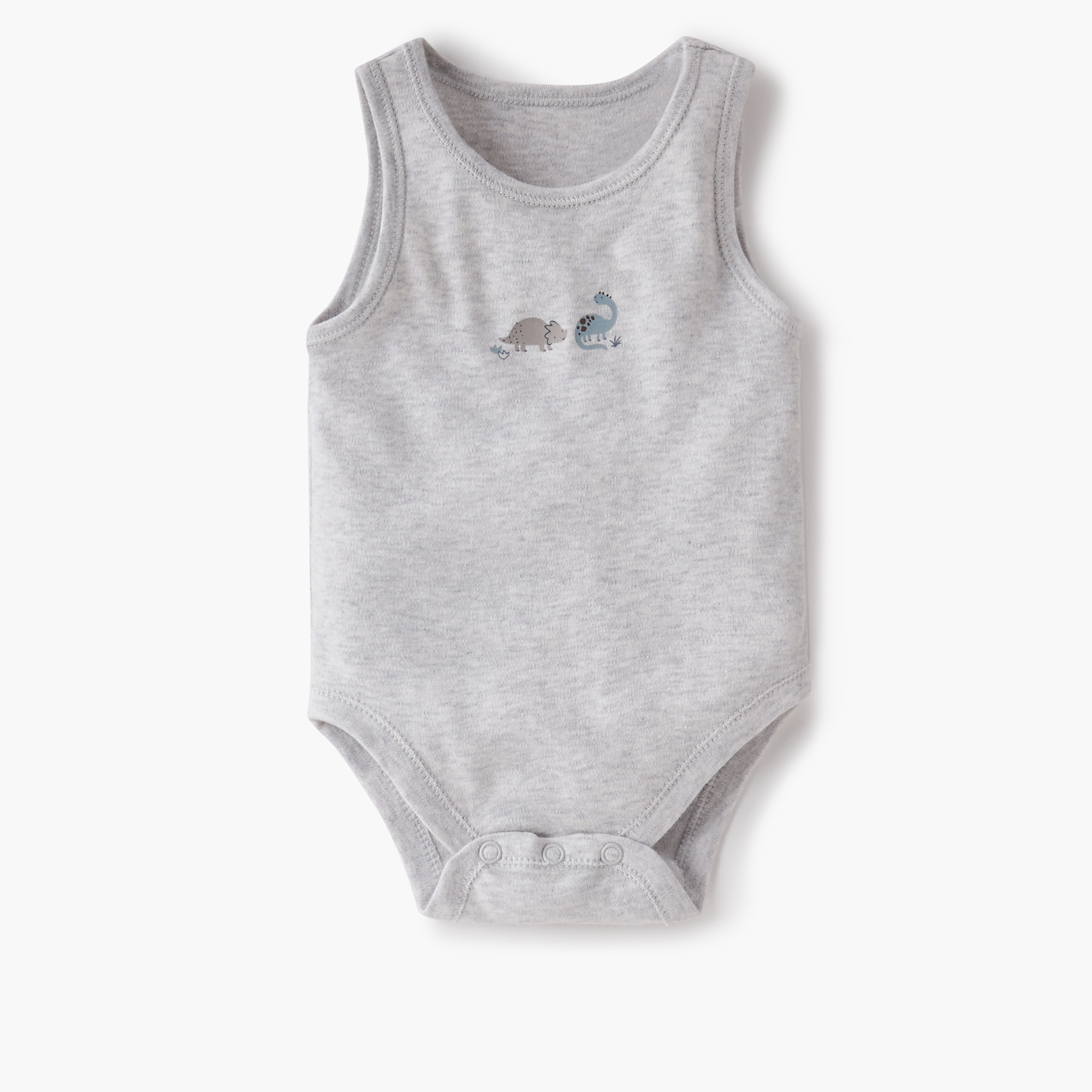 بودي سوت بدون أكمام وأزرار إغلاق كباسة وطبعات ديناصورات من جيجلز - طقم من 5 قطع-baby-boys-clothing-multipacks-image-4