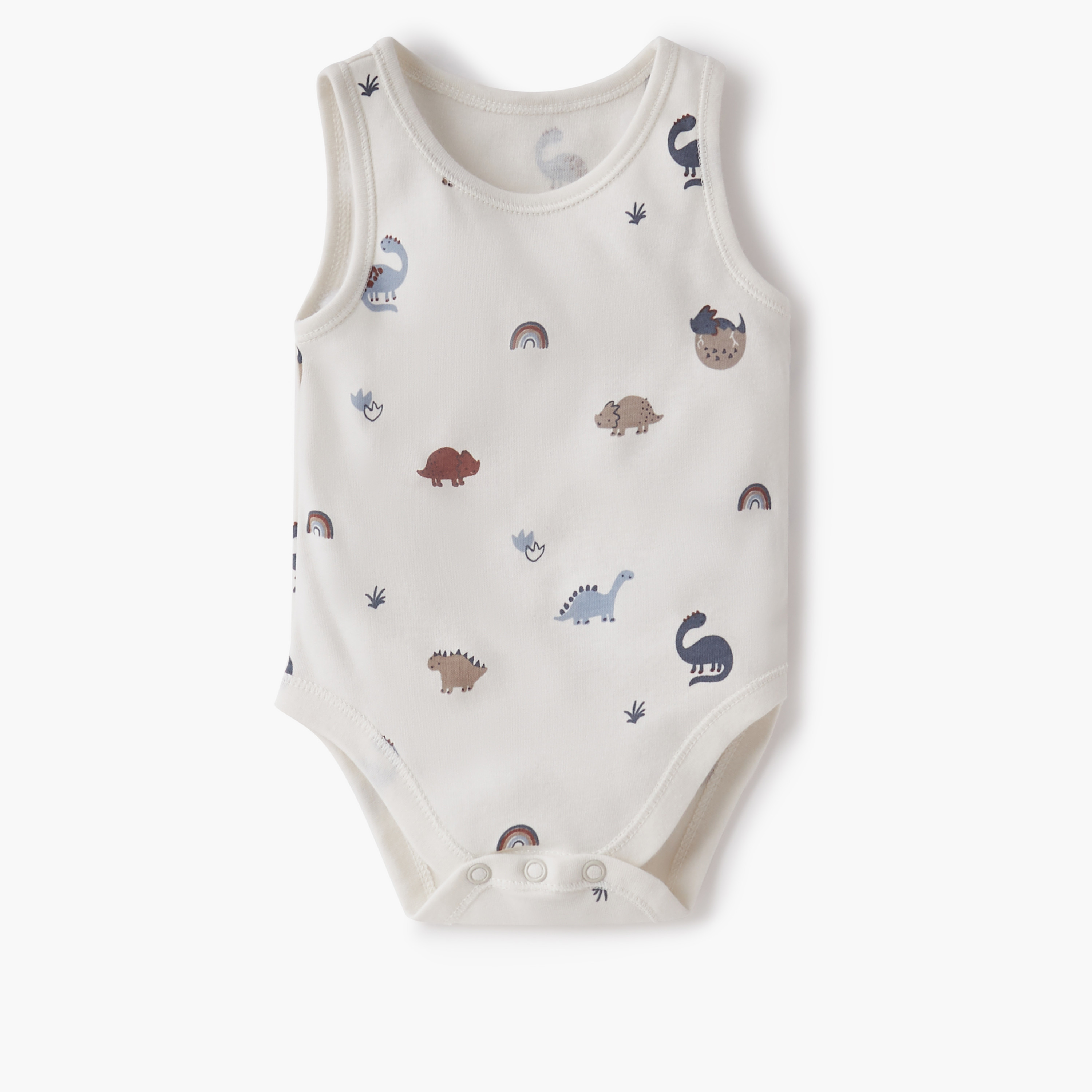 بودي سوت بدون أكمام وأزرار إغلاق كباسة وطبعات ديناصورات من جيجلز - طقم من 5 قطع-baby-boys-clothing-multipacks-image-5