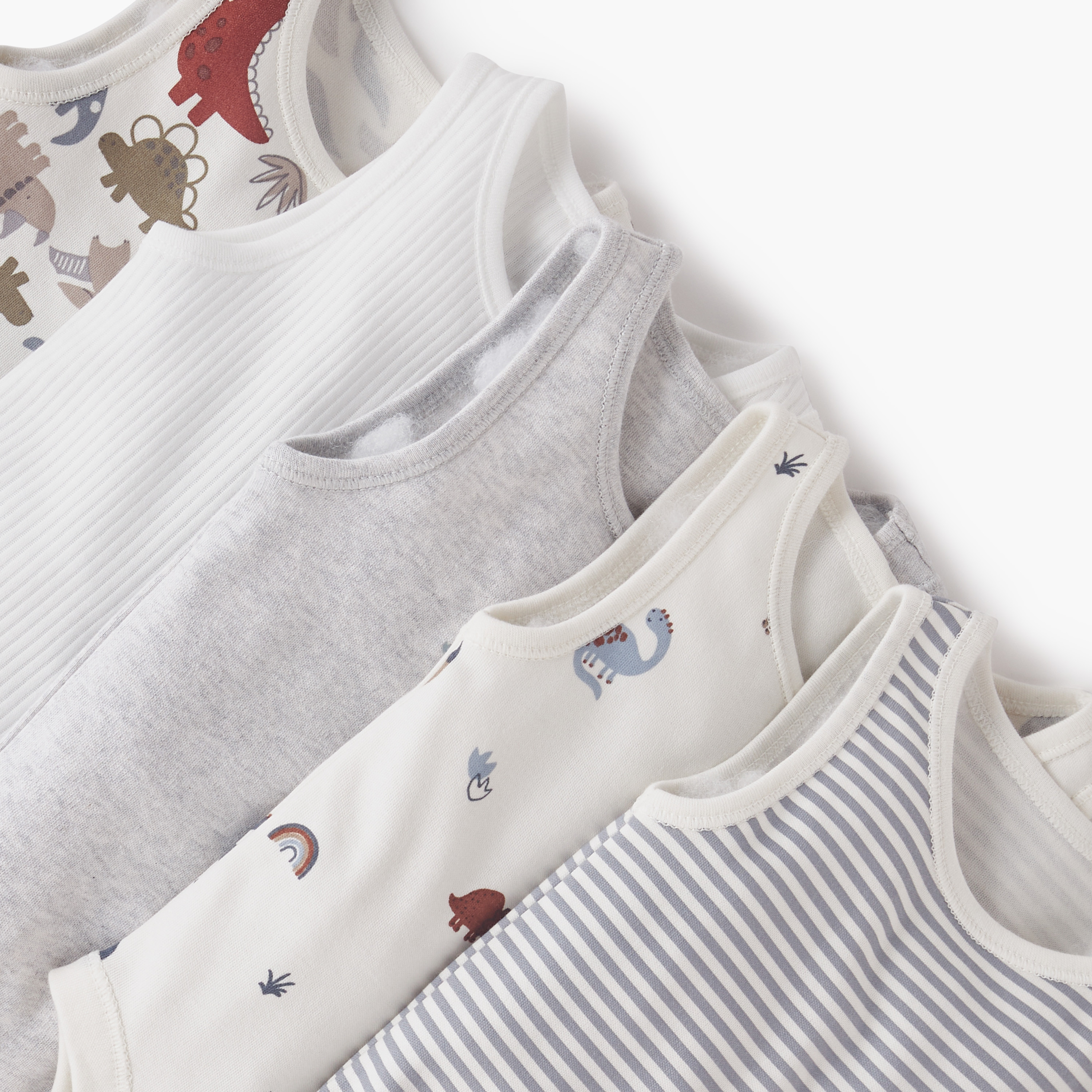 بودي سوت بدون أكمام وأزرار إغلاق كباسة وطبعات ديناصورات من جيجلز - طقم من 5 قطع-baby-boys-clothing-multipacks-image-7