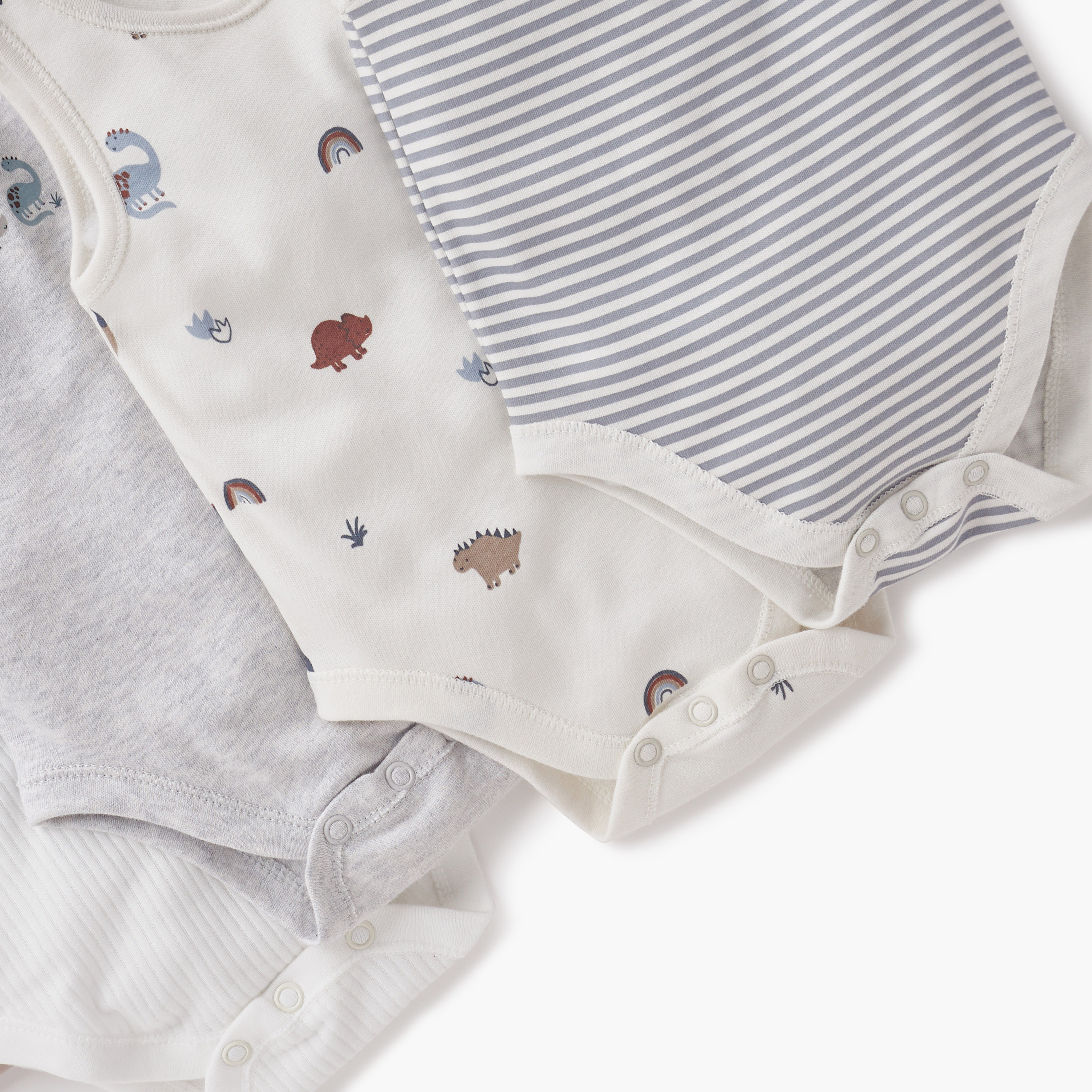 بودي سوت بدون أكمام وأزرار إغلاق كباسة وطبعات ديناصورات من جيجلز - طقم من 5 قطع-baby-boys-clothing-multipacks-image-8