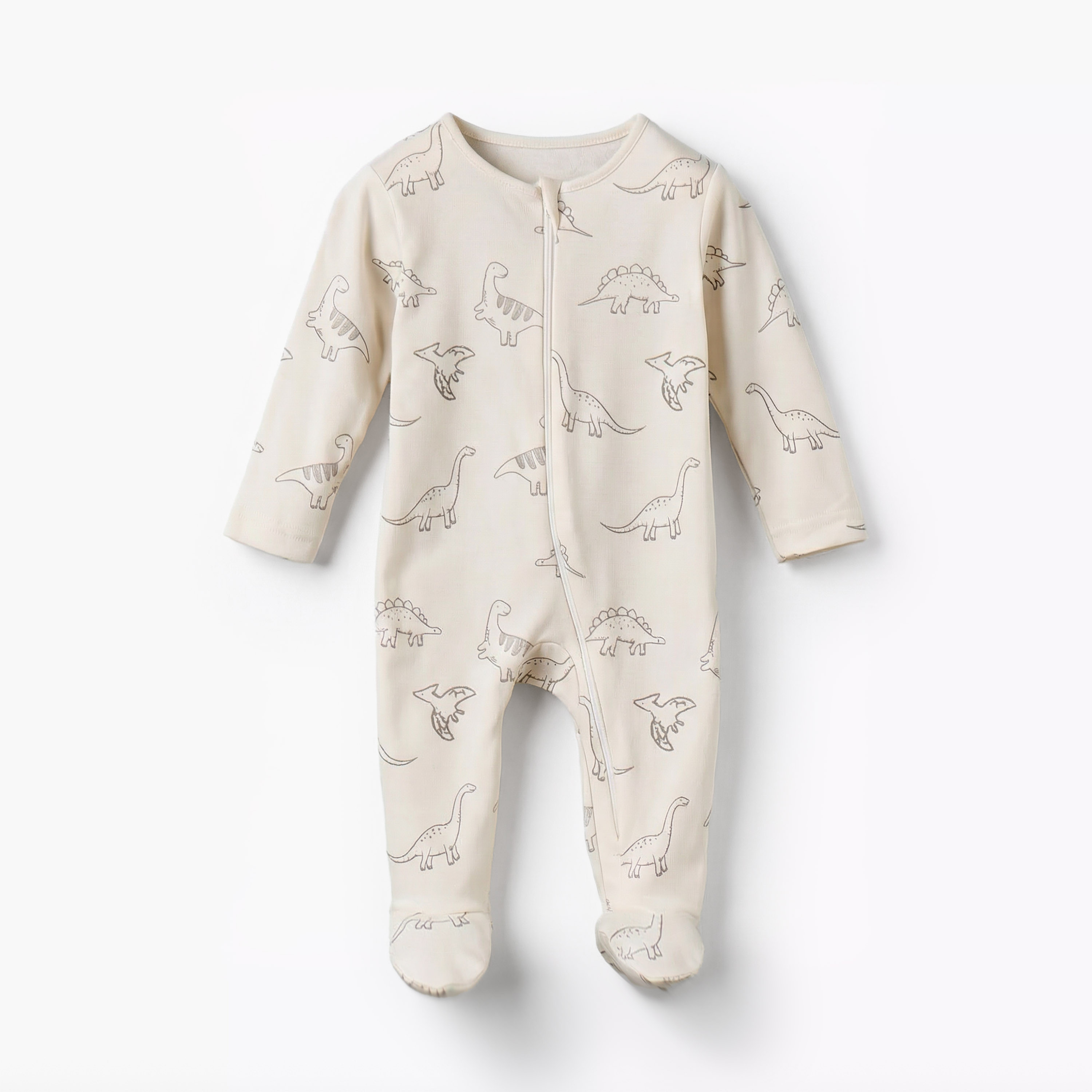 Pack of 5 Juniors Cotton Round Neck Long Sleeves Sleepsuit with Dinosaur Print-baby-boys-clothing-nightwear-sleepsuits-image-7