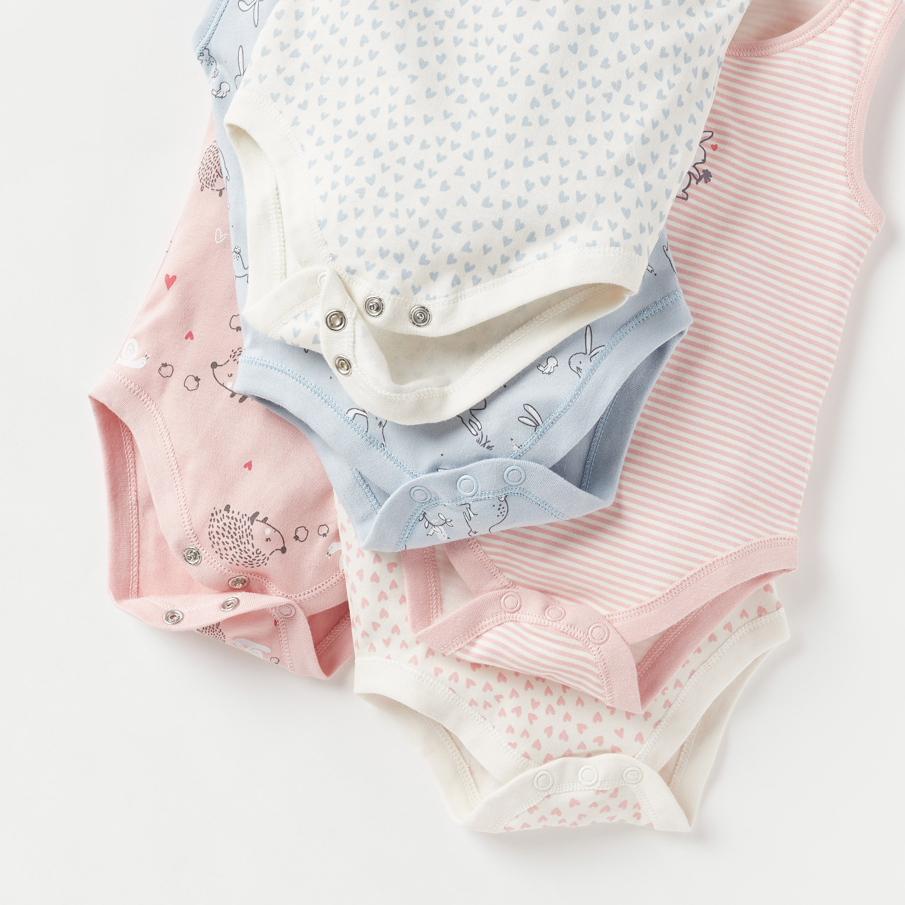 بودي سوت دون أكمام بطبعات من جونيورز - طقم من 5 قطع-baby-girls-clothing-bodysuits-image-4