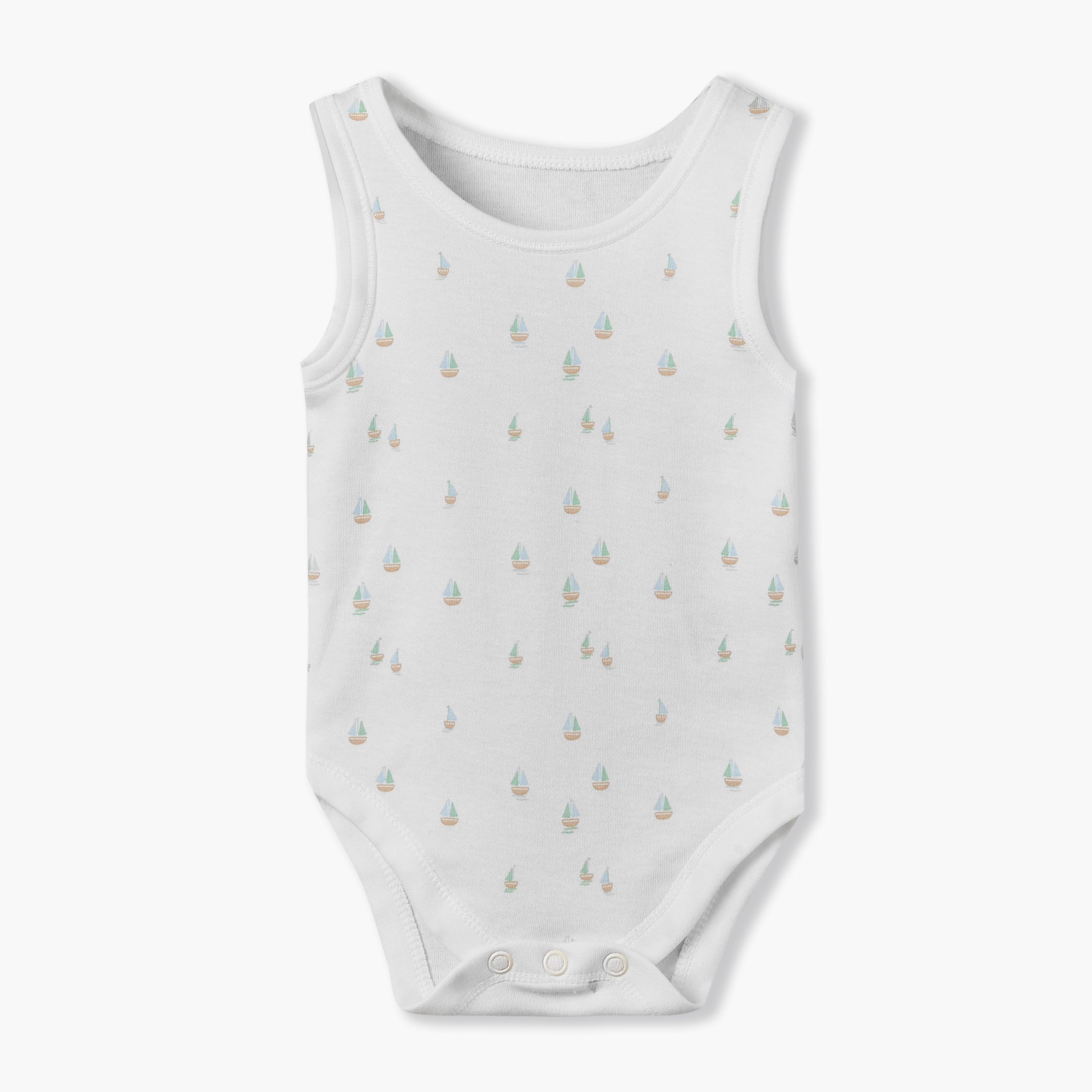 Pack of 7 Juniors Crew Neck Sleeveless Bodysuit with Snap Button Closure-baby-boys-clothing-bodysuits-image-4