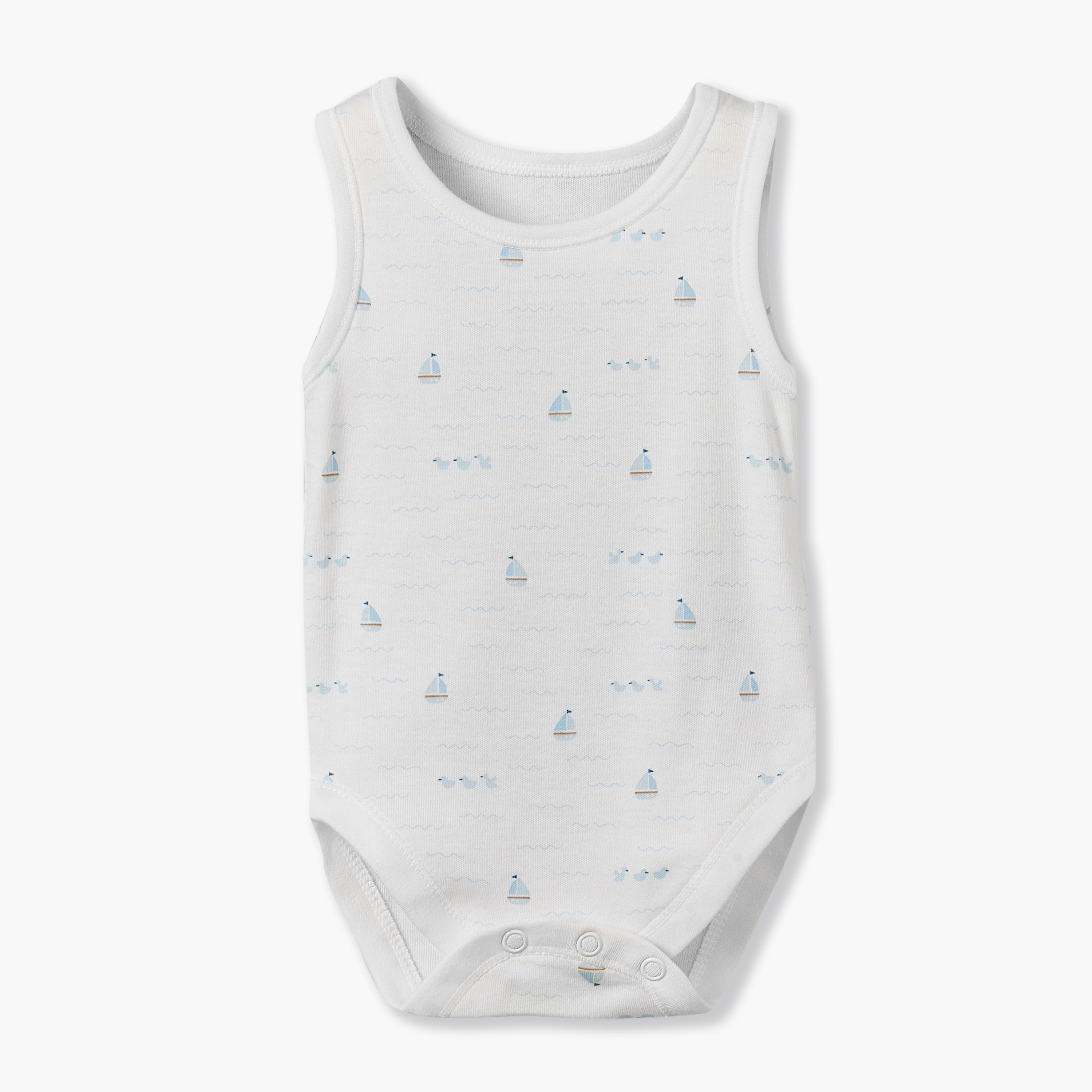 Pack of 7 Juniors Crew Neck Sleeveless Bodysuit with Snap Button Closure-baby-boys-clothing-bodysuits-image-5