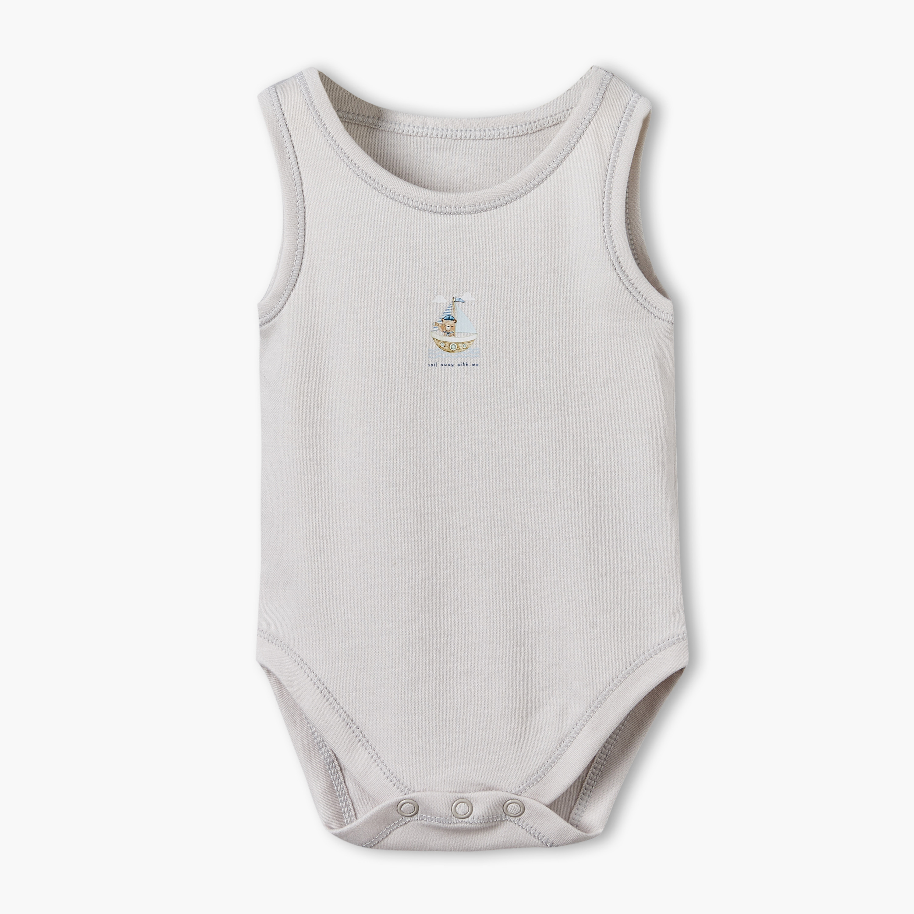 Pack of 7 Juniors Crew Neck Sleeveless Bodysuit with Snap Button Closure-baby-boys-clothing-bodysuits-image-6