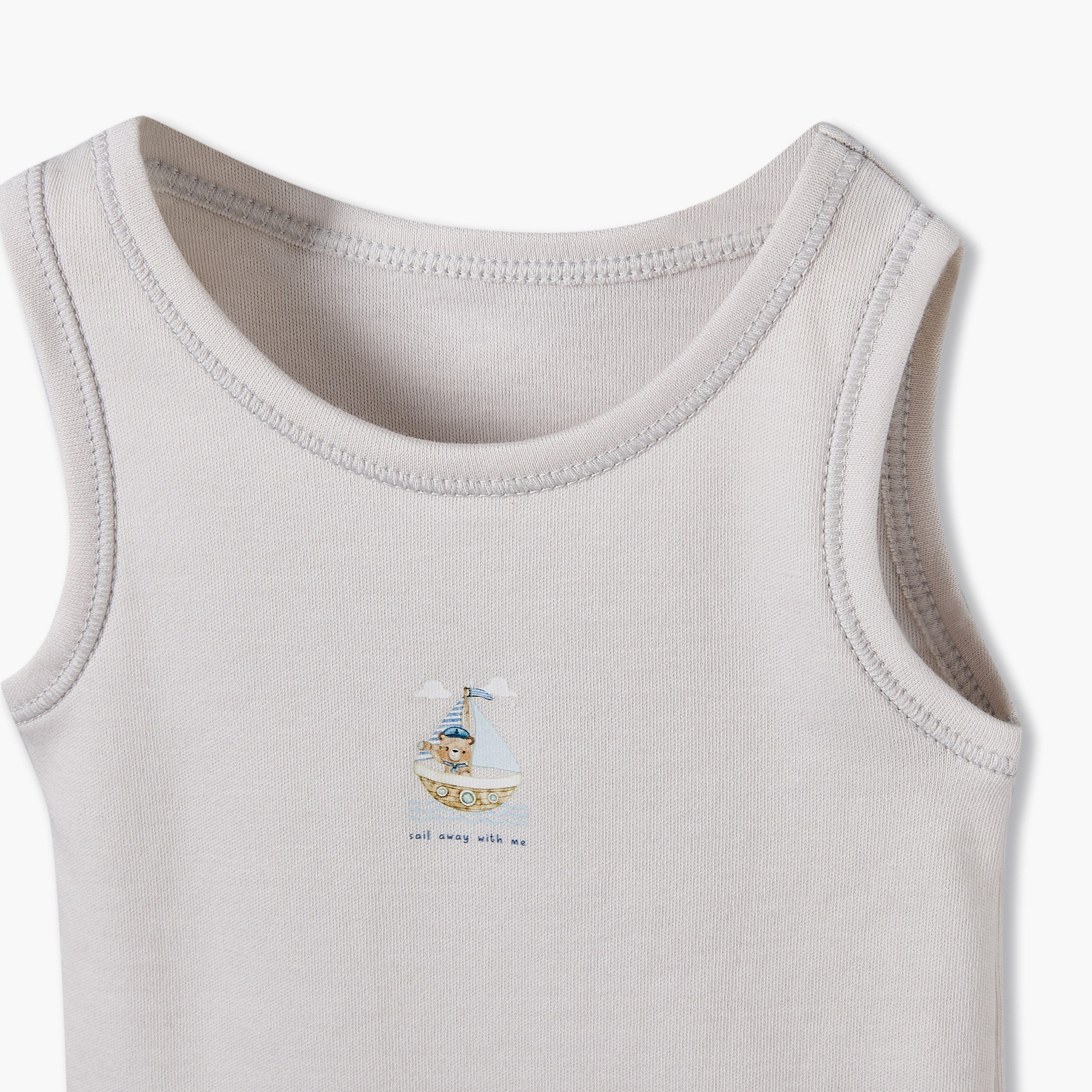 Pack of 7 Juniors Crew Neck Sleeveless Bodysuit with Snap Button Closure-baby-boys-clothing-bodysuits-image-7