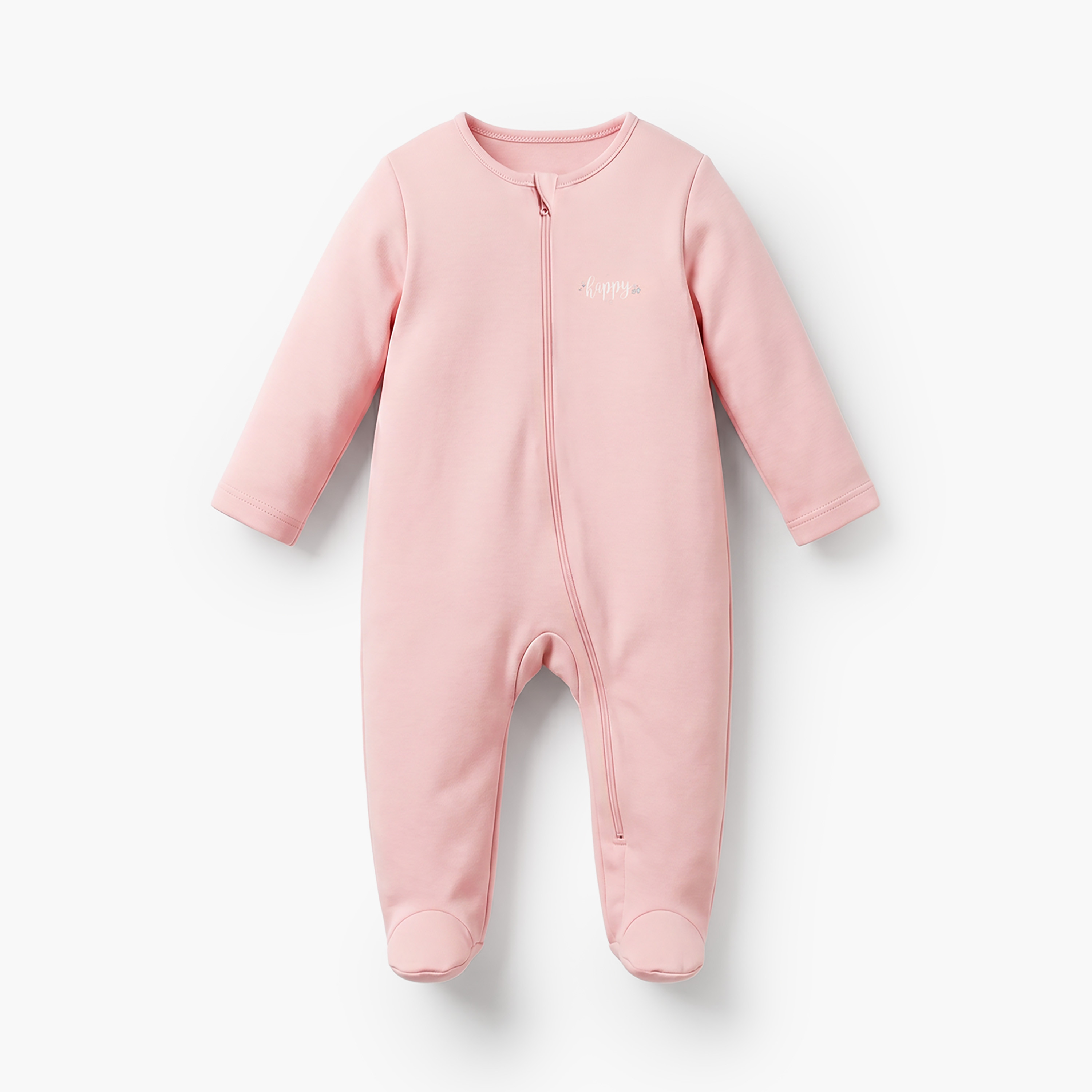 Pack of 3 Juniors Cotton Crew Neck Long Sleeve Sleepsuit with Zip Closure-baby-girls-clothing-nightwear-sleepsuits-image-4