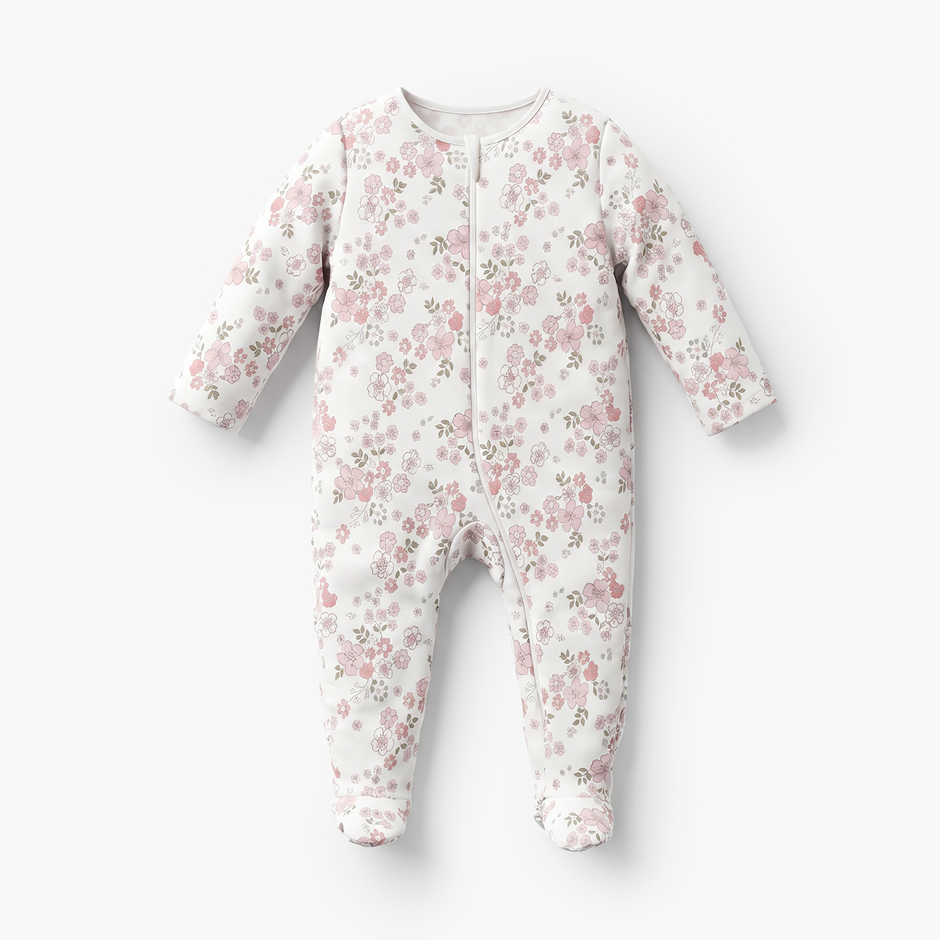 Pack of 3 Juniors Cotton Crew Neck Long Sleeve Sleepsuit with Zip Closure-baby-girls-clothing-nightwear-sleepsuits-image-6