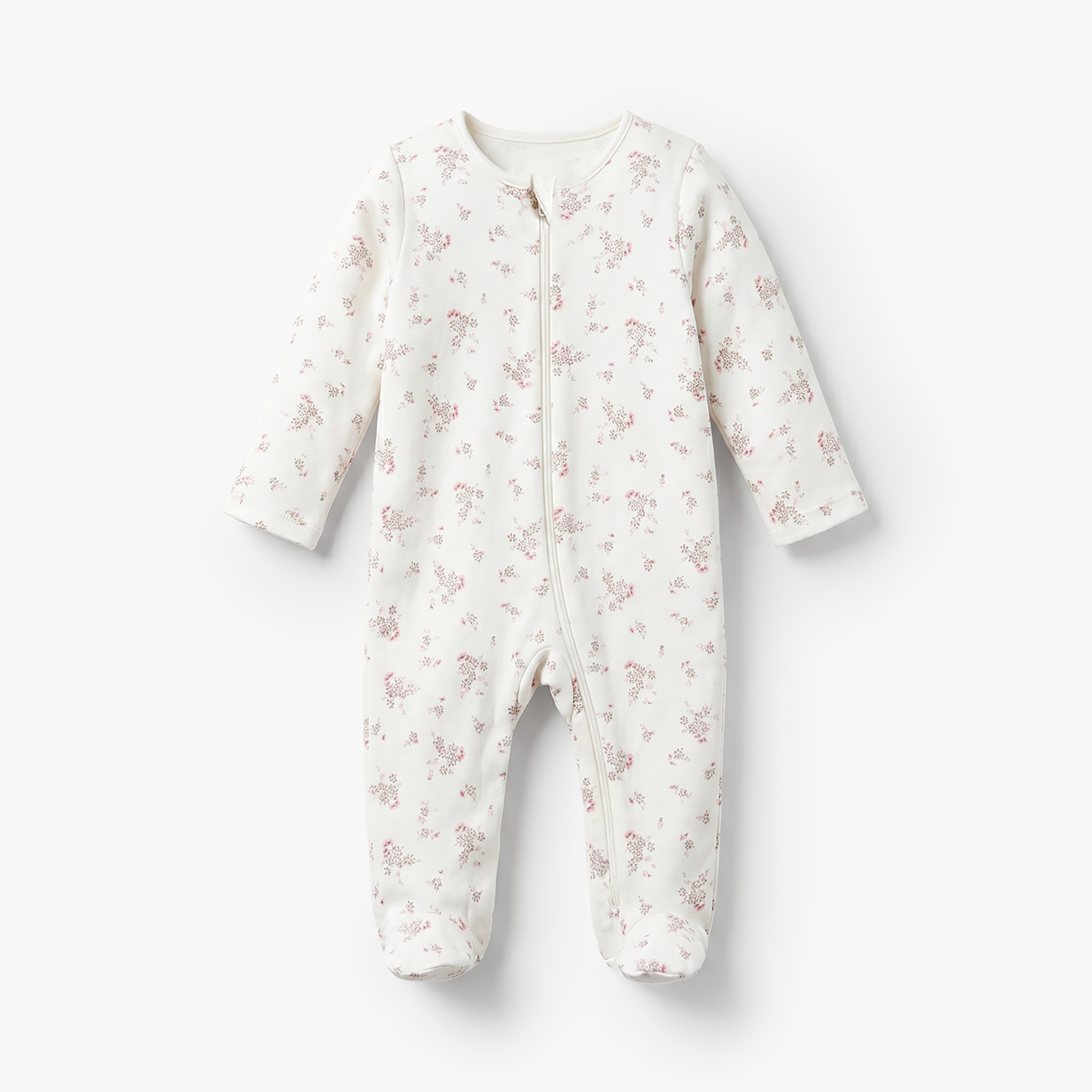 Pack of 3 Juniors Cotton Crew Neck Long Sleeve Sleepsuit with Zip Closure-baby-girls-clothing-nightwear-sleepsuits-image-7