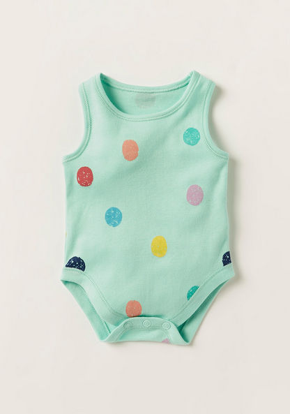 Juniors All-Over Printed Bodysuit with Round Neck - Set of 5