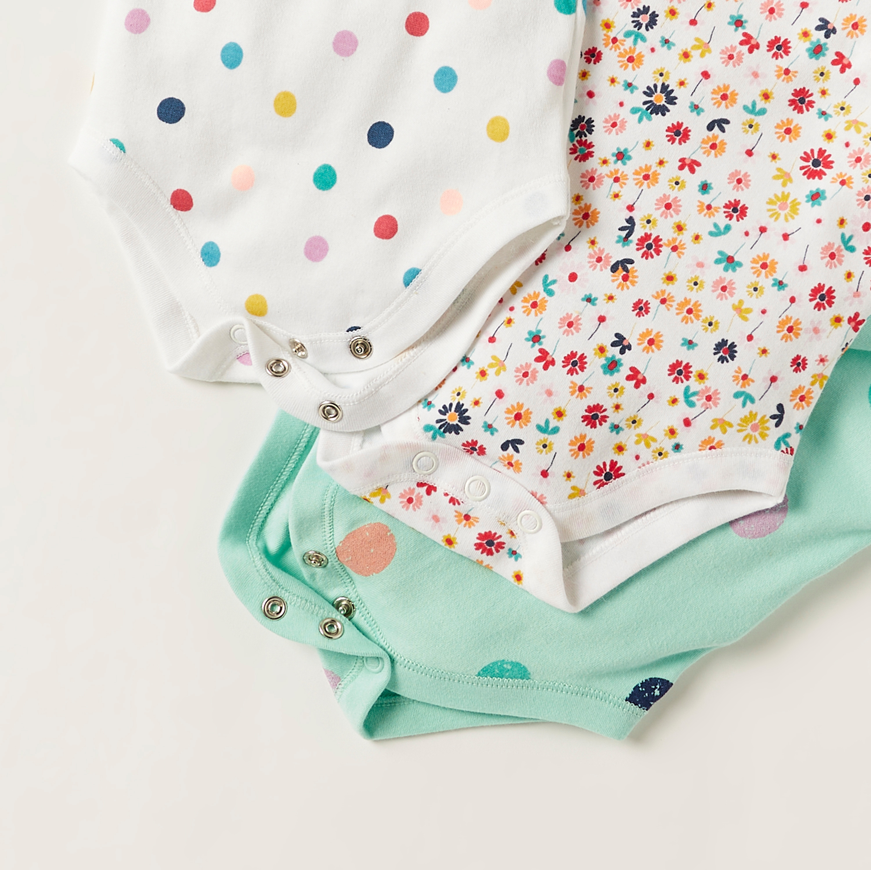 Juniors All-Over Printed Bodysuit with Round Neck - Set of 5-baby-girls-clothing-bodysuits-image-4