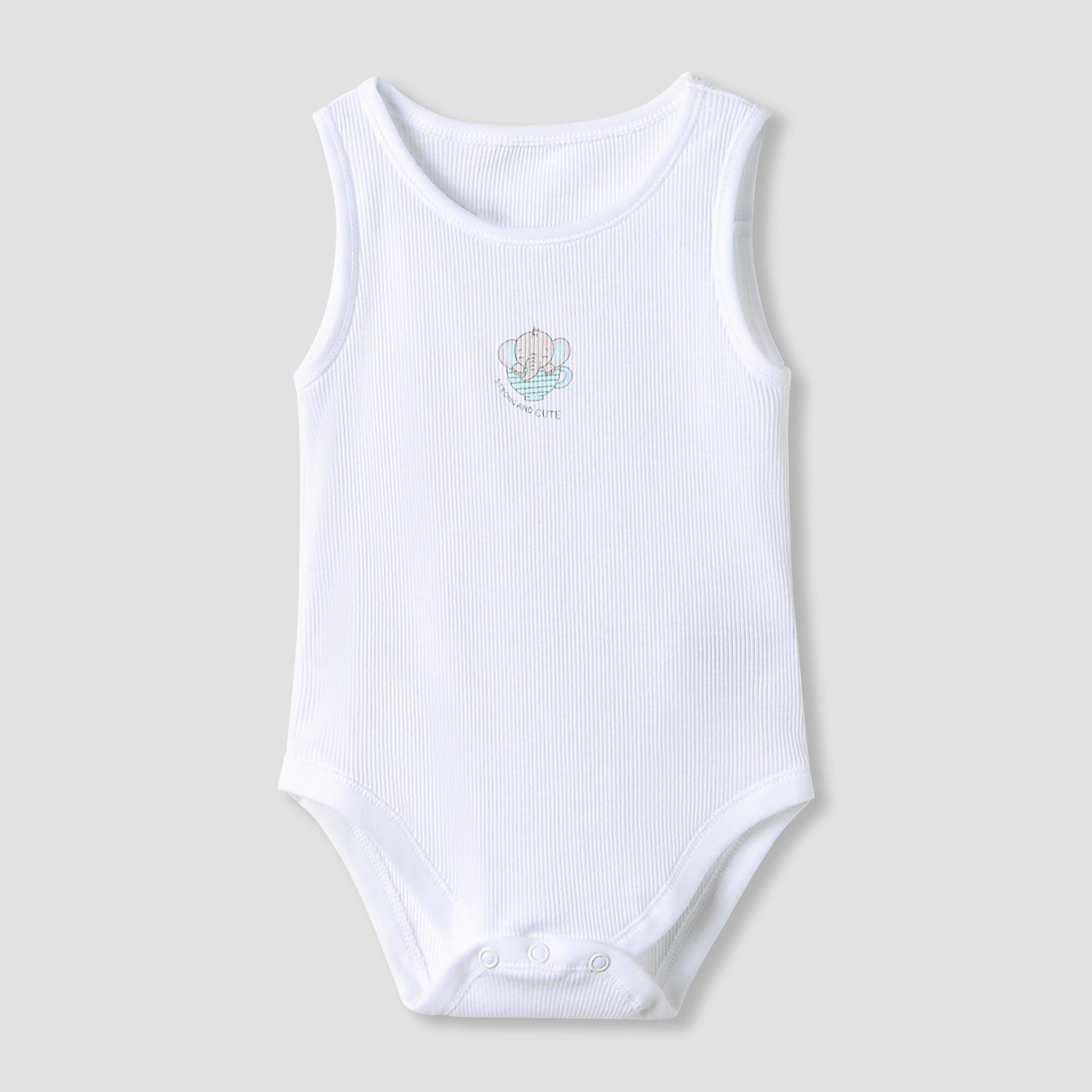 Juniors Round Neck Bodysuit with Snap Button Closure - Cotton - Sleeveless - Set of 7-baby-boys-clothing-bodysuits-image-3