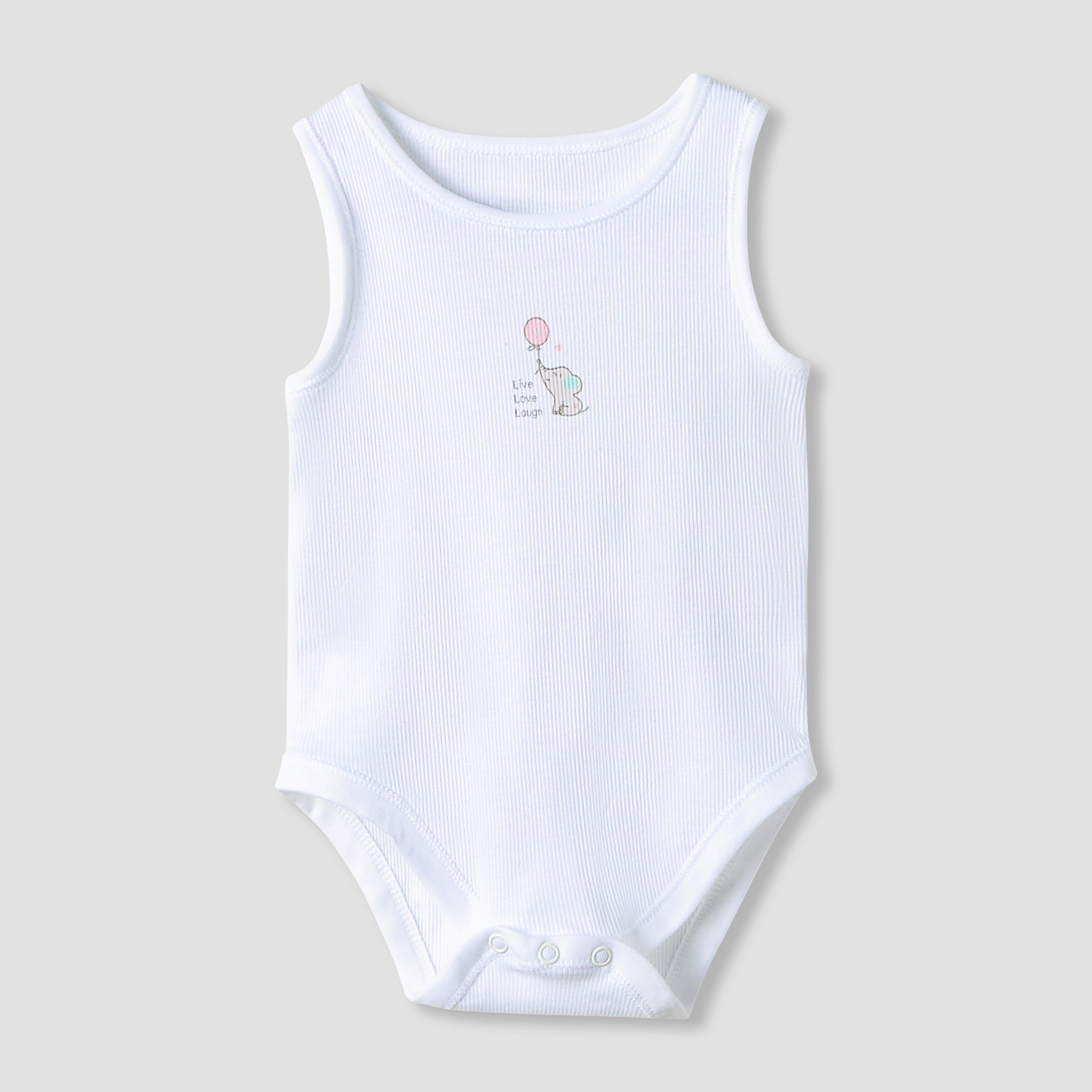 Juniors Round Neck Bodysuit with Snap Button Closure - Cotton - Sleeveless - Set of 7-baby-boys-clothing-bodysuits-image-4