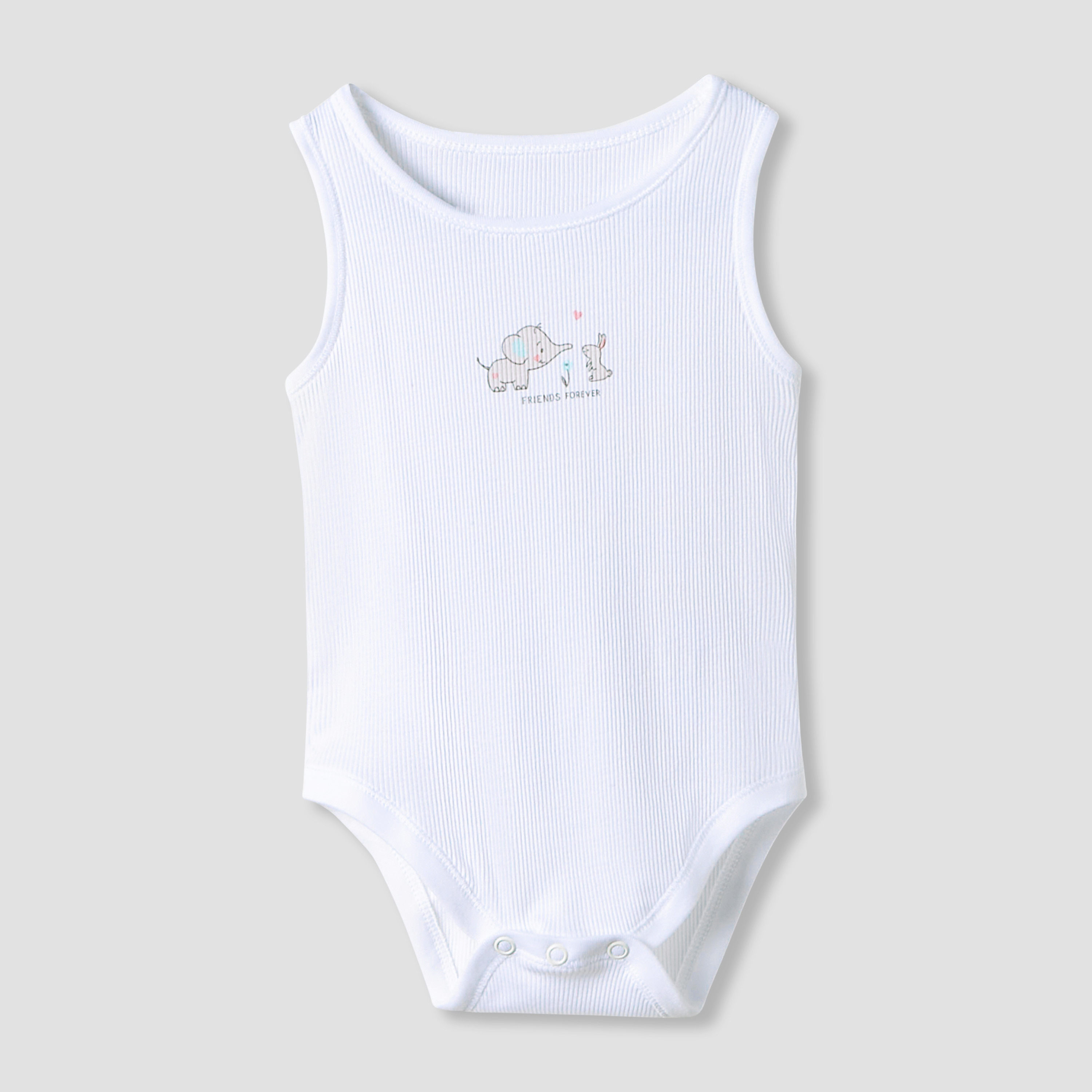 Juniors Round Neck Bodysuit with Snap Button Closure - Cotton - Sleeveless - Set of 7-baby-boys-clothing-bodysuits-image-5