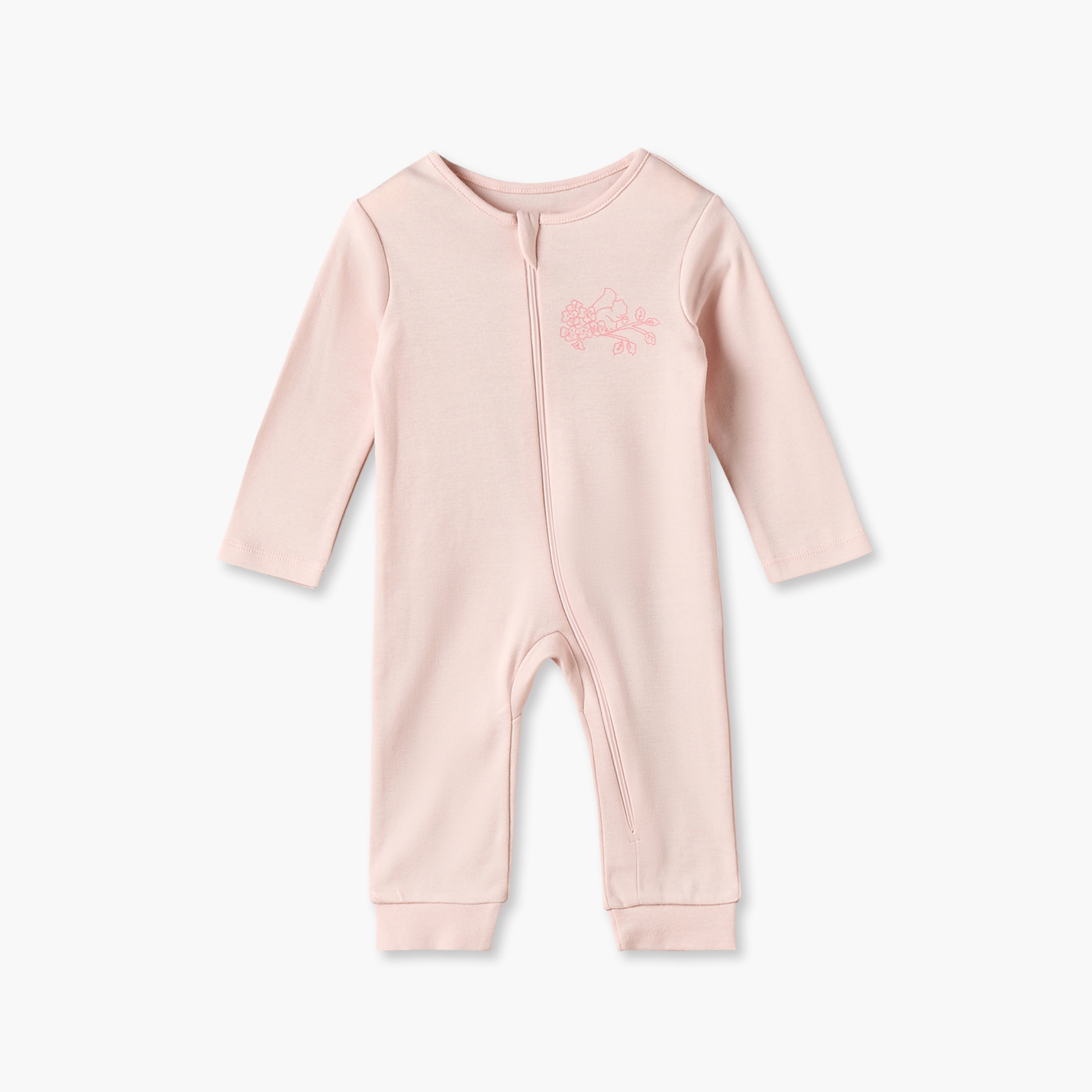 Pack of 3 Juniors Cotton Crew Neck Long Sleeves Sleepsuit with Floral Print-baby-girls-clothing-nightwear-sleepsuits-image-3