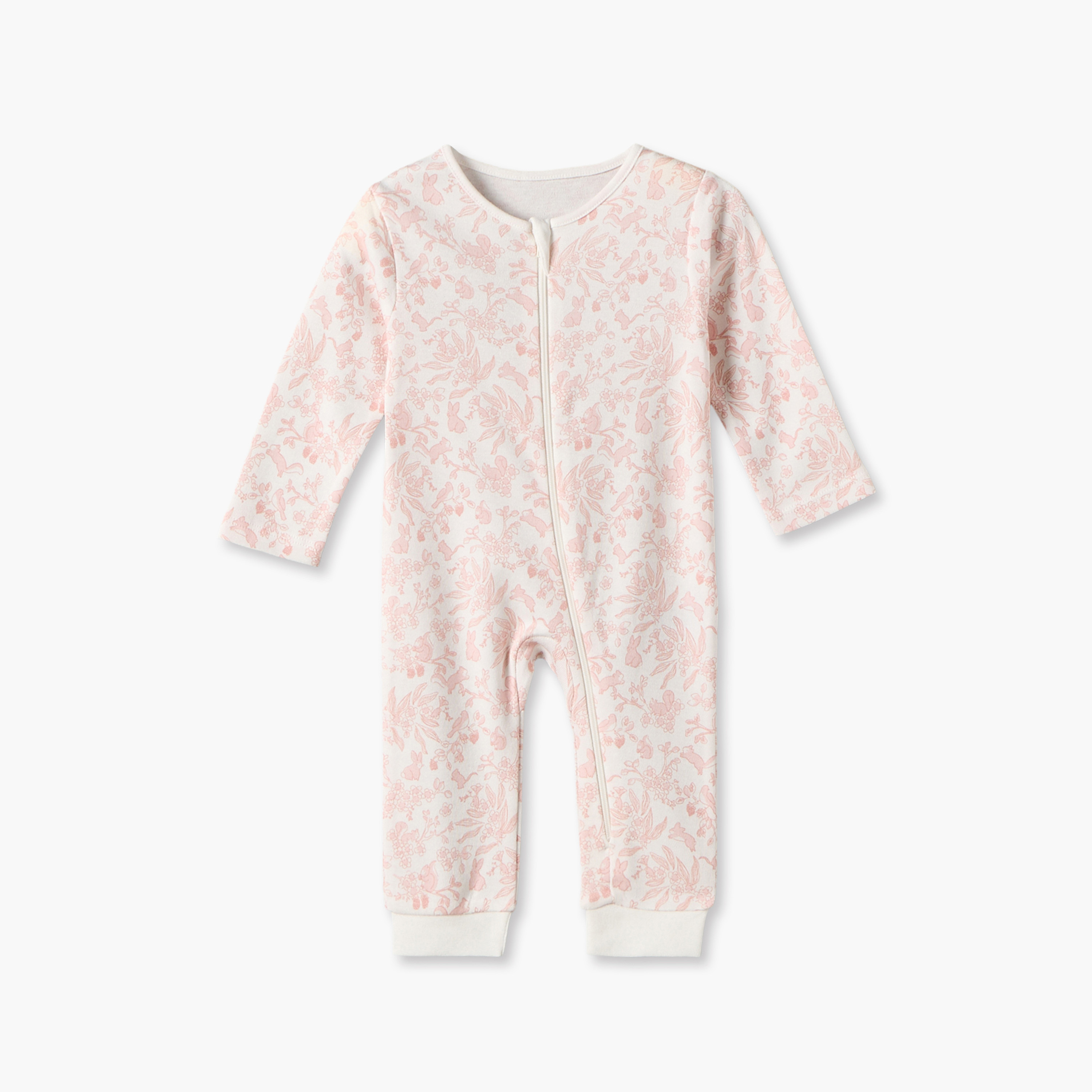 Pack of 3 Juniors Cotton Crew Neck Long Sleeves Sleepsuit with Floral Print-baby-girls-clothing-nightwear-sleepsuits-image-6