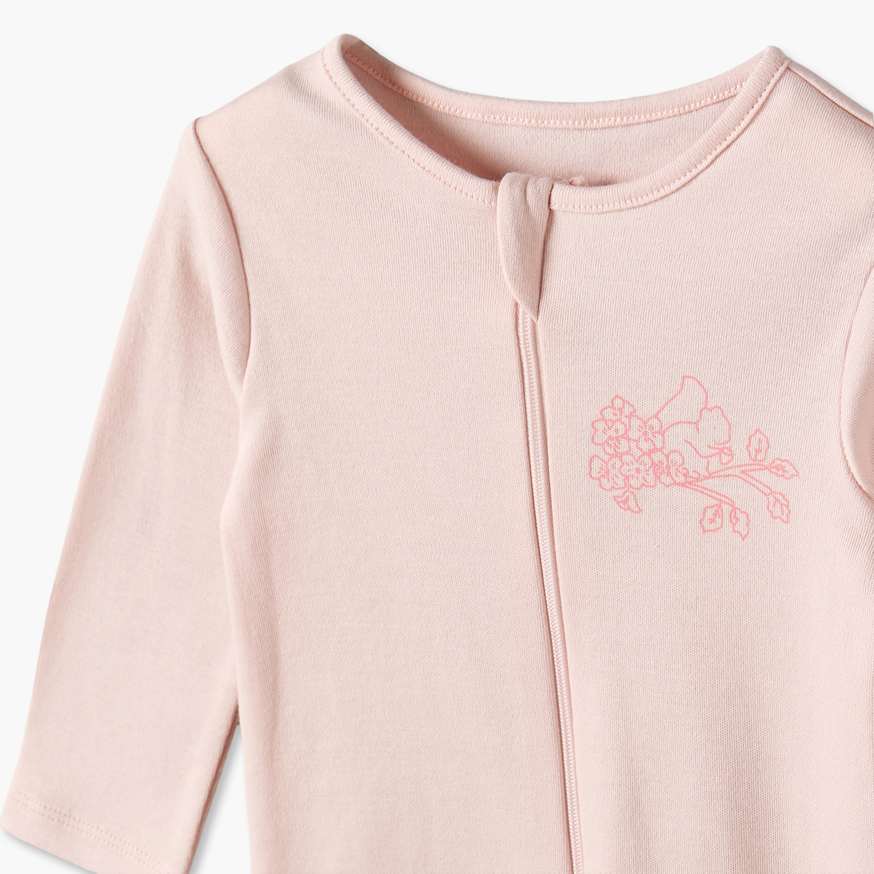 Pack of 3 Juniors Cotton Crew Neck Long Sleeves Sleepsuit with Floral Print-baby-girls-clothing-nightwear-sleepsuits-image-7