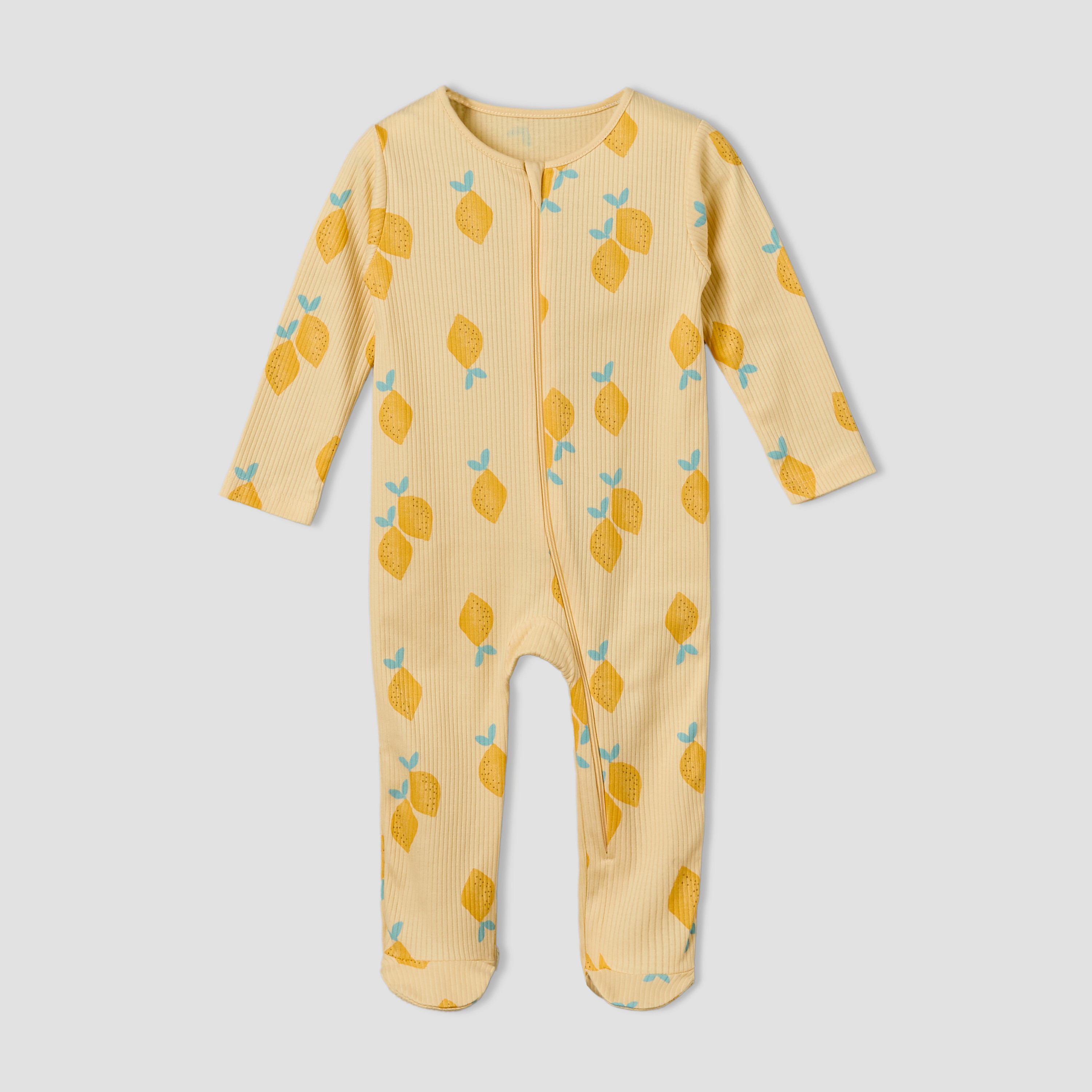 Pack of 3 Juniors Cotton Round Neck Long Sleeves Sleepsuit with Zip Closure-baby-girls-clothing-nightwear-sleepsuits-image-3