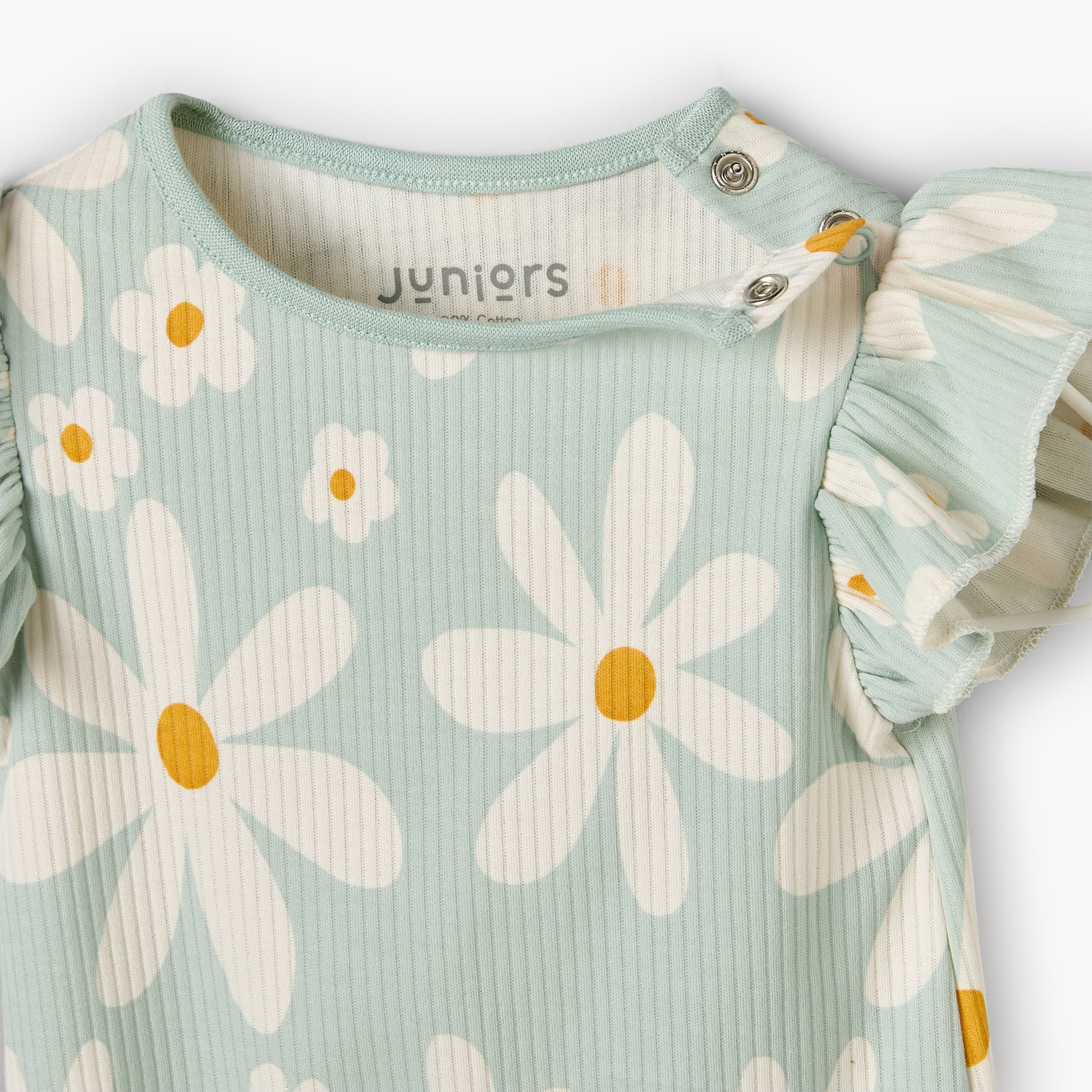 Pack of 3 Juniors Round Neck Short Sleeves Romper with Snap Button Closure-baby-girls-clothing-rompers-image-7
