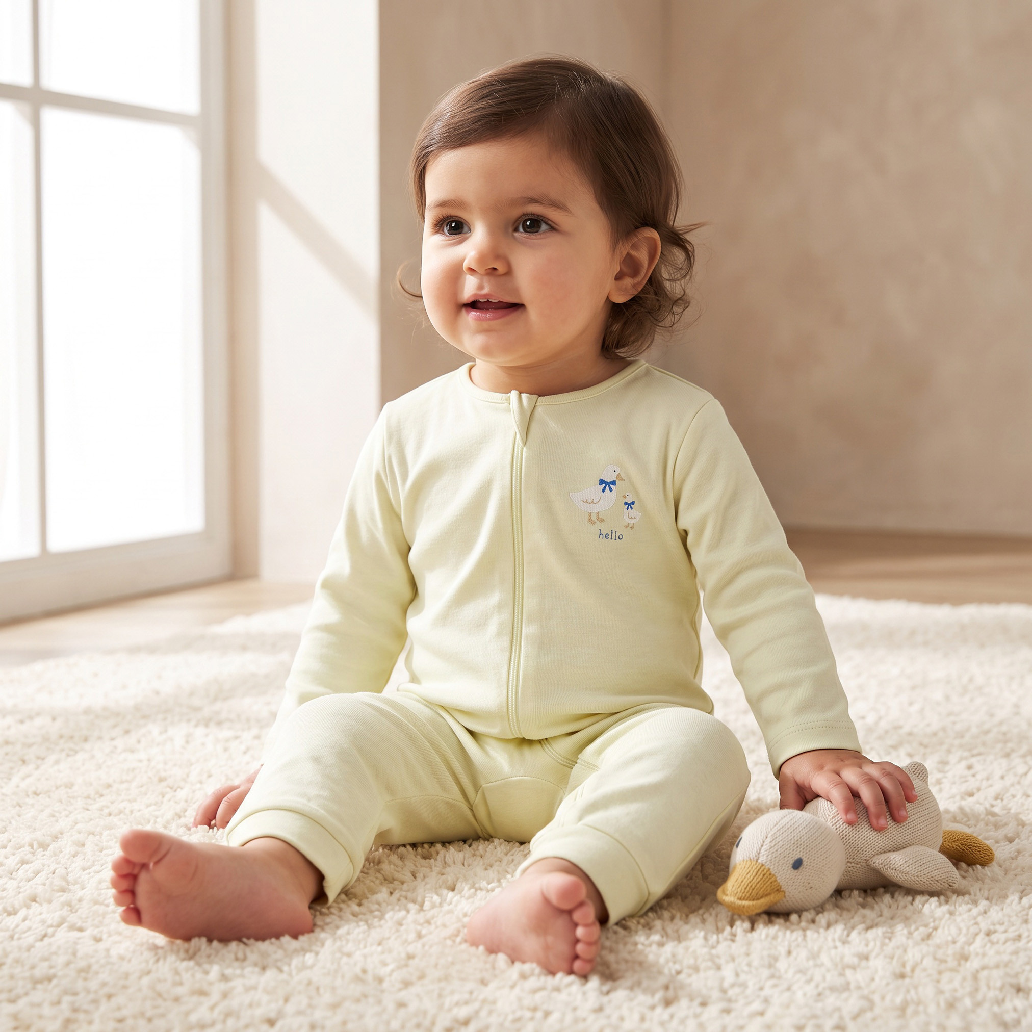 Pack of 3 Juniors Cotton Crew Neck Long Sleeves Sleepsuit with Floral Print-baby-girls-clothing-nightwear-sleepsuits-image-2