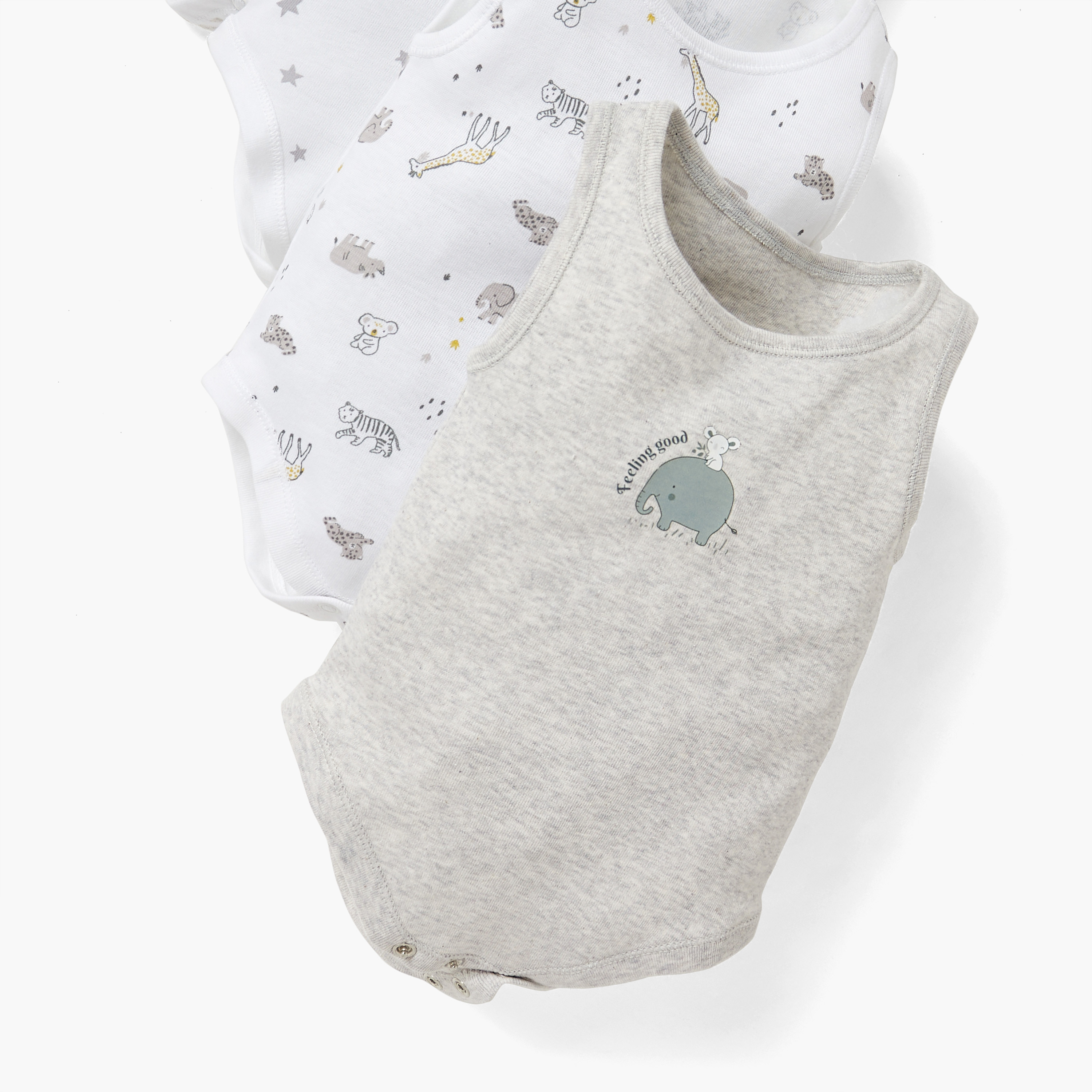 Juniors Printed Sleeveless Bodysuit - Set of 4-baby-boys-clothing-bodysuits-image-10